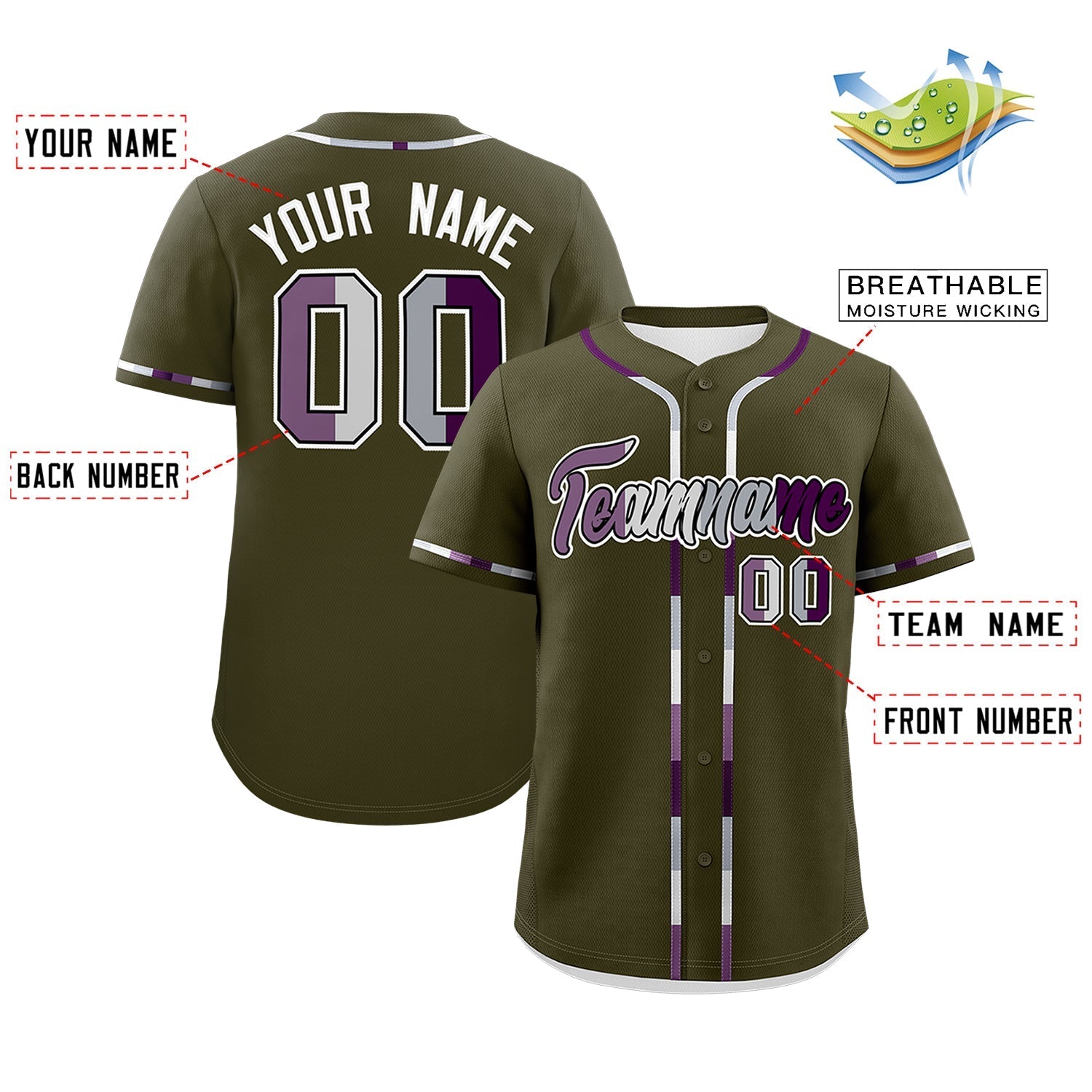 Custom Olive Genderless For Pride Month Classic Style Baseball Jersey| KXKSHOP