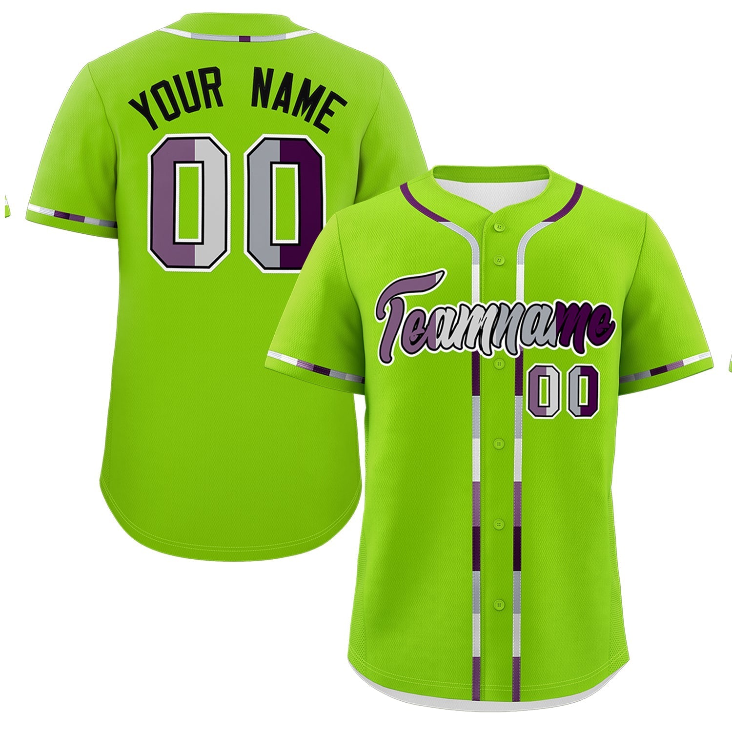 Custom Neon Green Genderless For Pride Month Classic Style Baseball Jersey| KXKSHOP