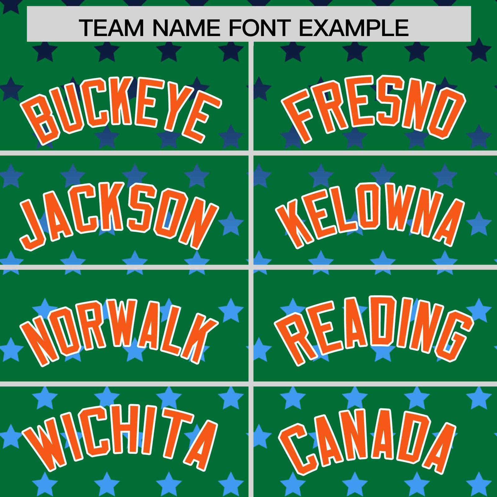 Custom Kelly Green Orange-White Raglan Sleeve Personalized Star Print Authentic Baseball Jersey