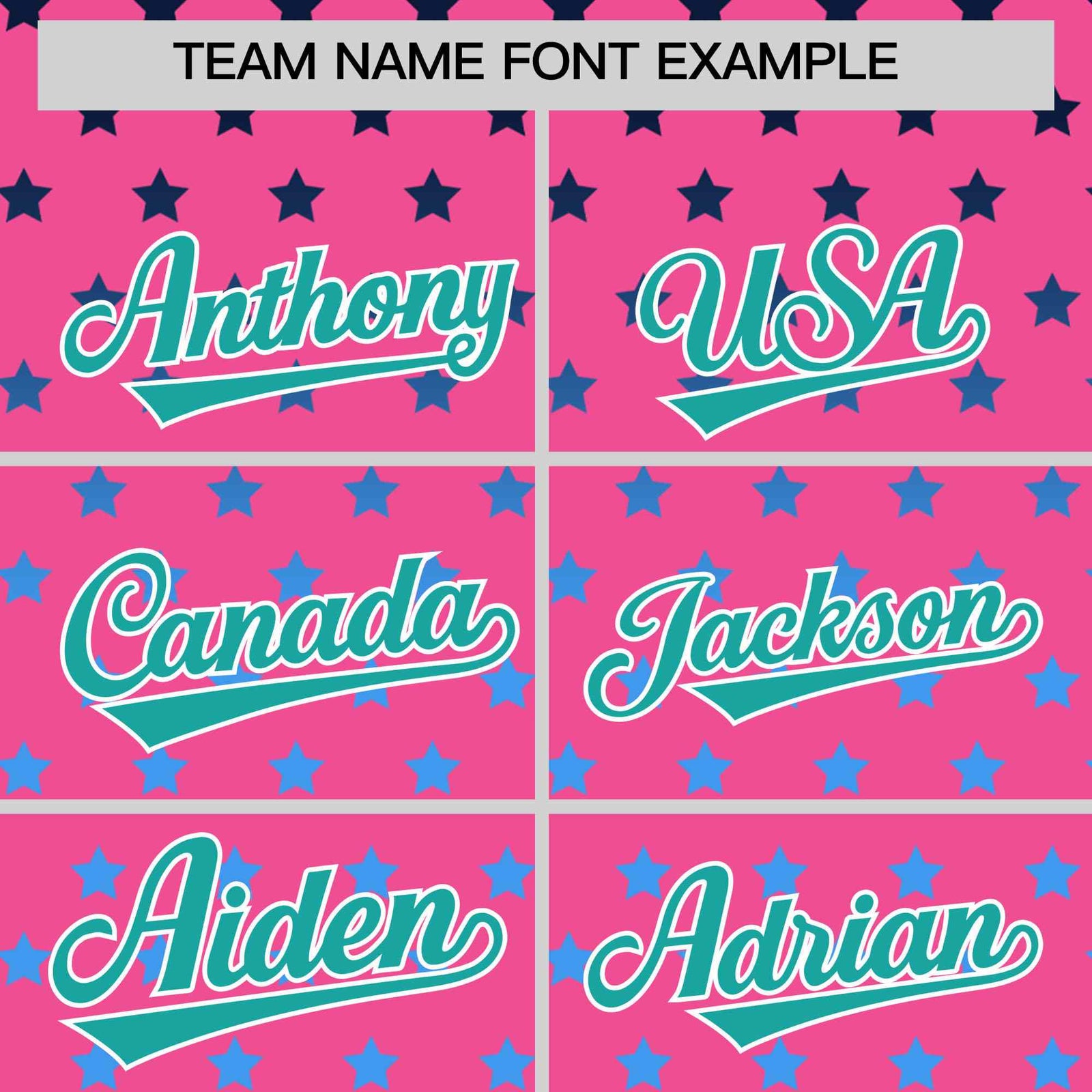 Custom Pink Aqua-White Raglan Sleeve Personalized Star Print Authentic Baseball Jersey