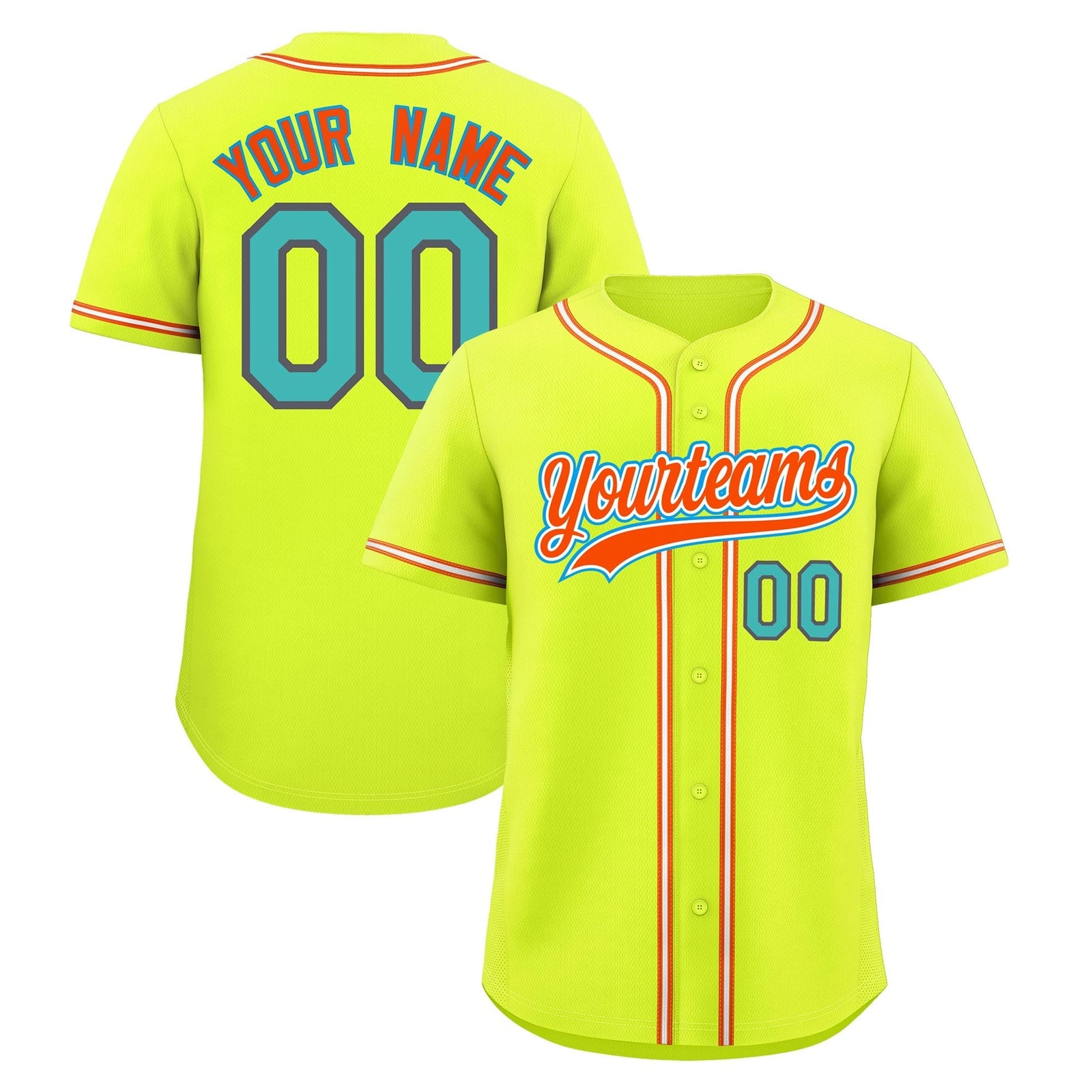 Custom Fluorescent Green Classic Style Stitched Sports Uniform Personalized For Teams Lightweight Baseball Jersey| KXKSHOP