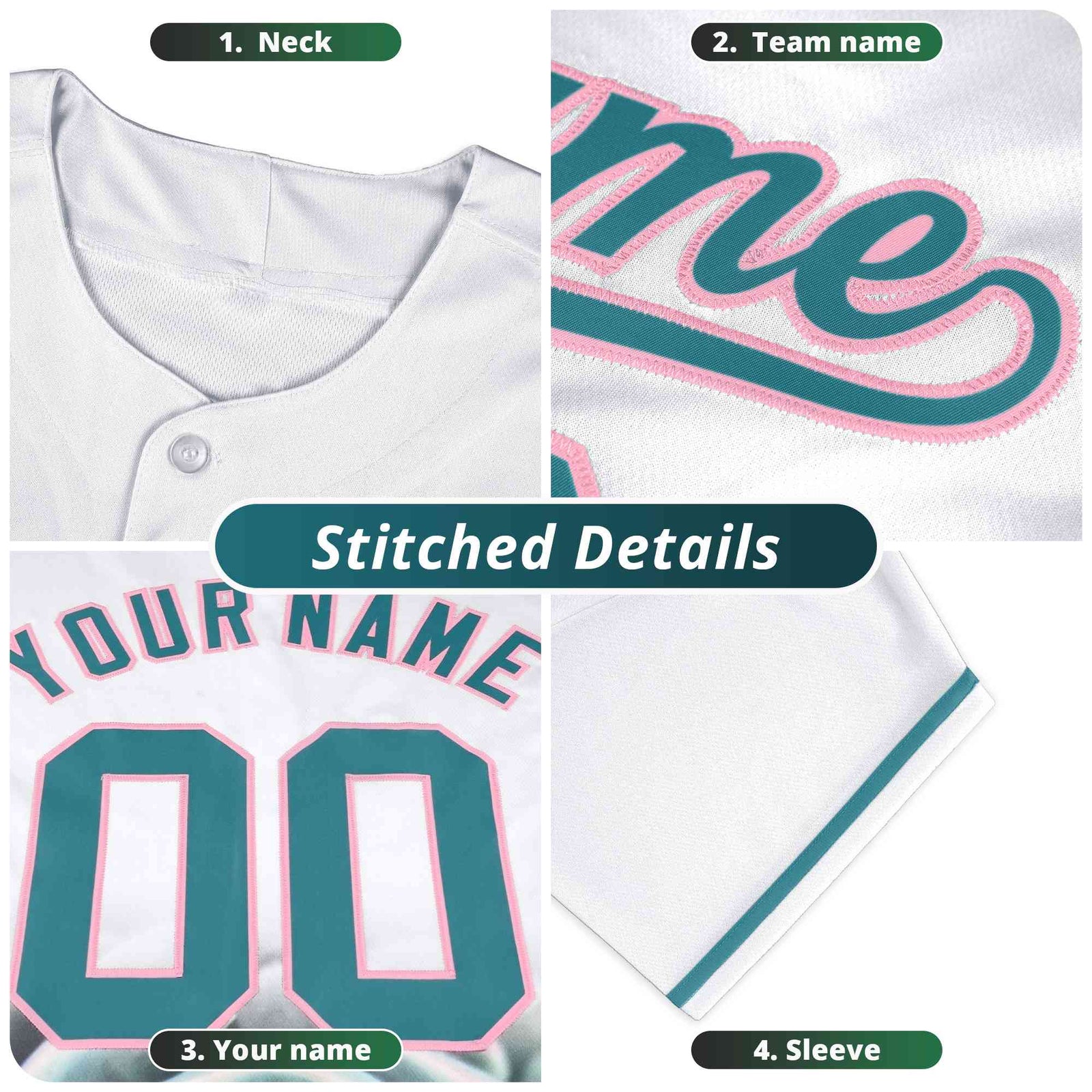 Custom White Kelly Green St.Patrick's Day Personalized Four Leaf Clover Pattern Baseball Jersey
