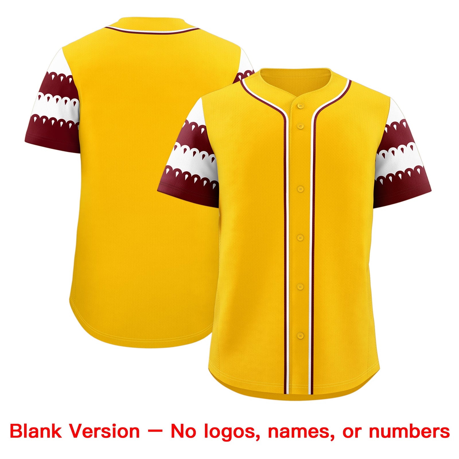 Custom Gold Maroon White Sleeve Flag Lace Baseball Jersey | Sublimation Printed & Embroidery,Add Name and Numbern,Perfect for Teams | KXKSHOP