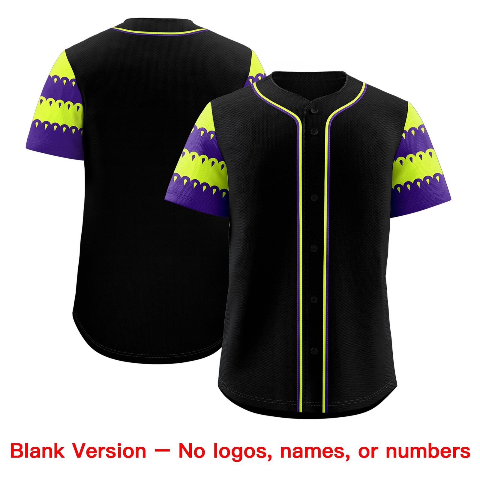 Custom Black Purple Sleeve Flag Lace Baseball Jersey | Sublimation Printed & Embroidery,Add Name and Numbern,Perfect for Teams | KXKSHOP
