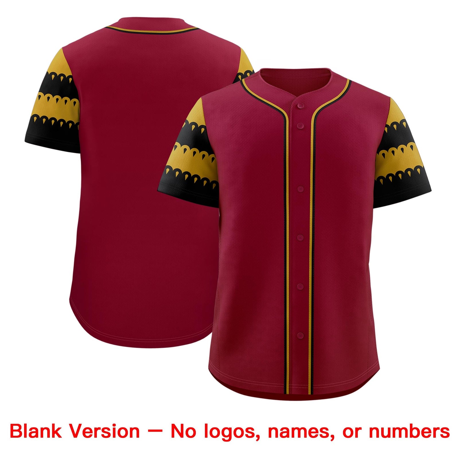 Custom Crimson Old Gold Black Sleeve Flag Lace Baseball Jersey | Sublimation Printed & Embroidery,Add Name and Numbern,Perfect for Teams | KXKSHOP
