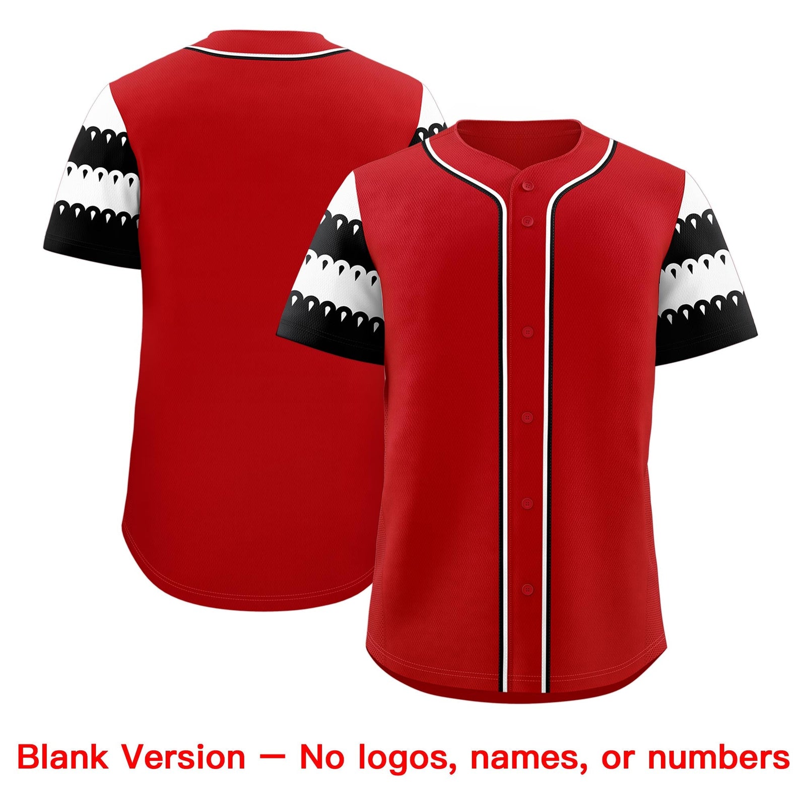 Custom Red White Black Sleeve Flag Lace Baseball Jersey | Sublimation Printed & Embroidery,Add Name and Numbern,Perfect for Teams | KXKSHOP