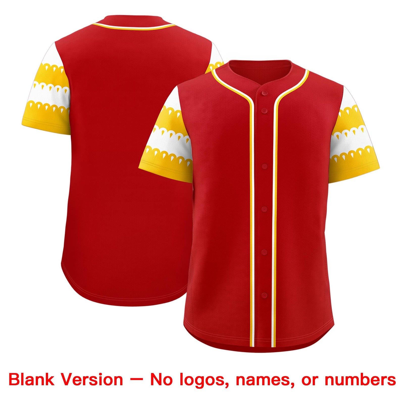 Custom Red Gold White Sleeve Flag Lace Baseball Jersey | Sublimation Printed & Embroidery,Add Name and Numbern,Perfect for Teams | KXKSHOP
