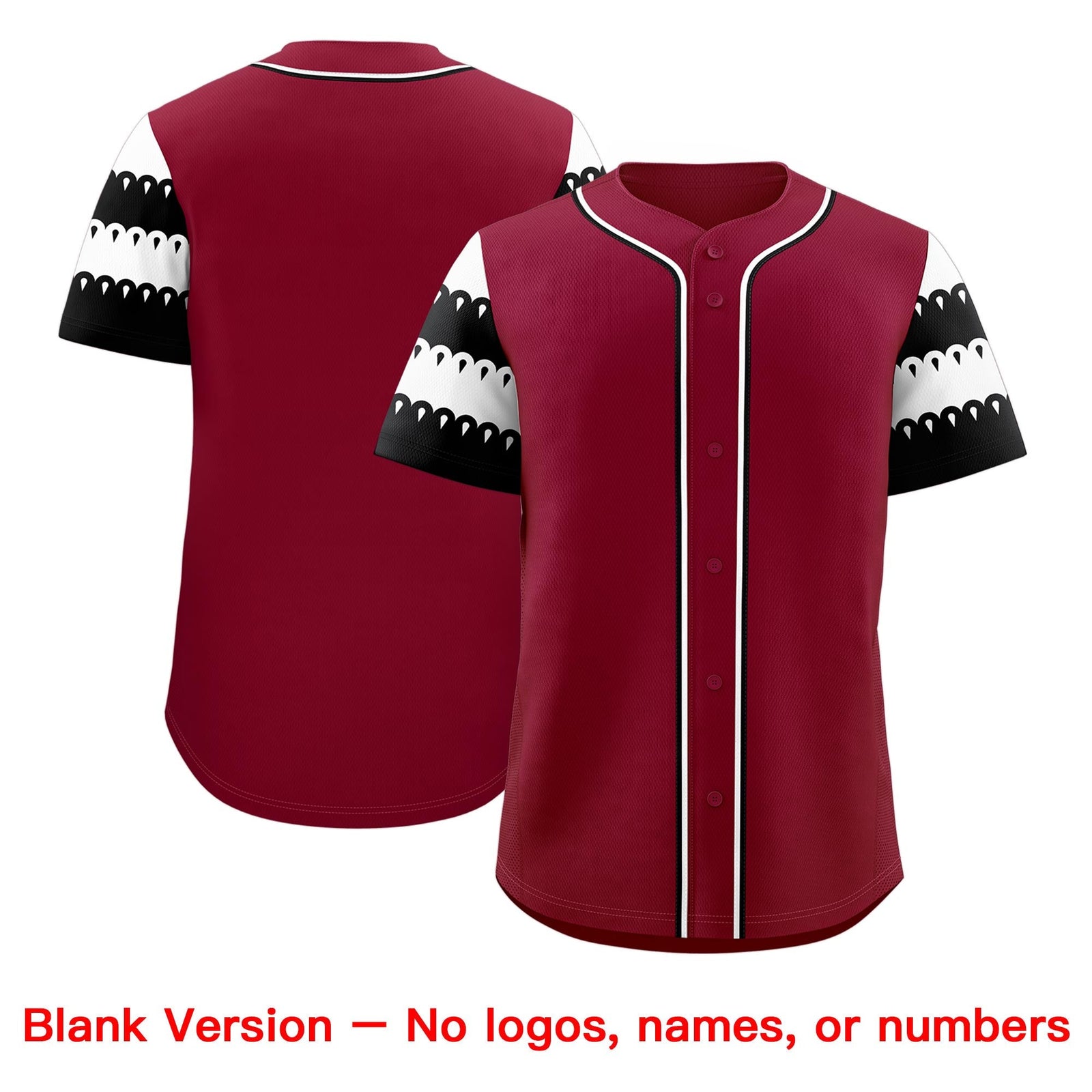 Custom Crimson White Black Sleeve Flag Lace Baseball Jersey | Sublimation Printed & Embroidery,Add Name and Numbern,Perfect for Teams | KXKSHOP