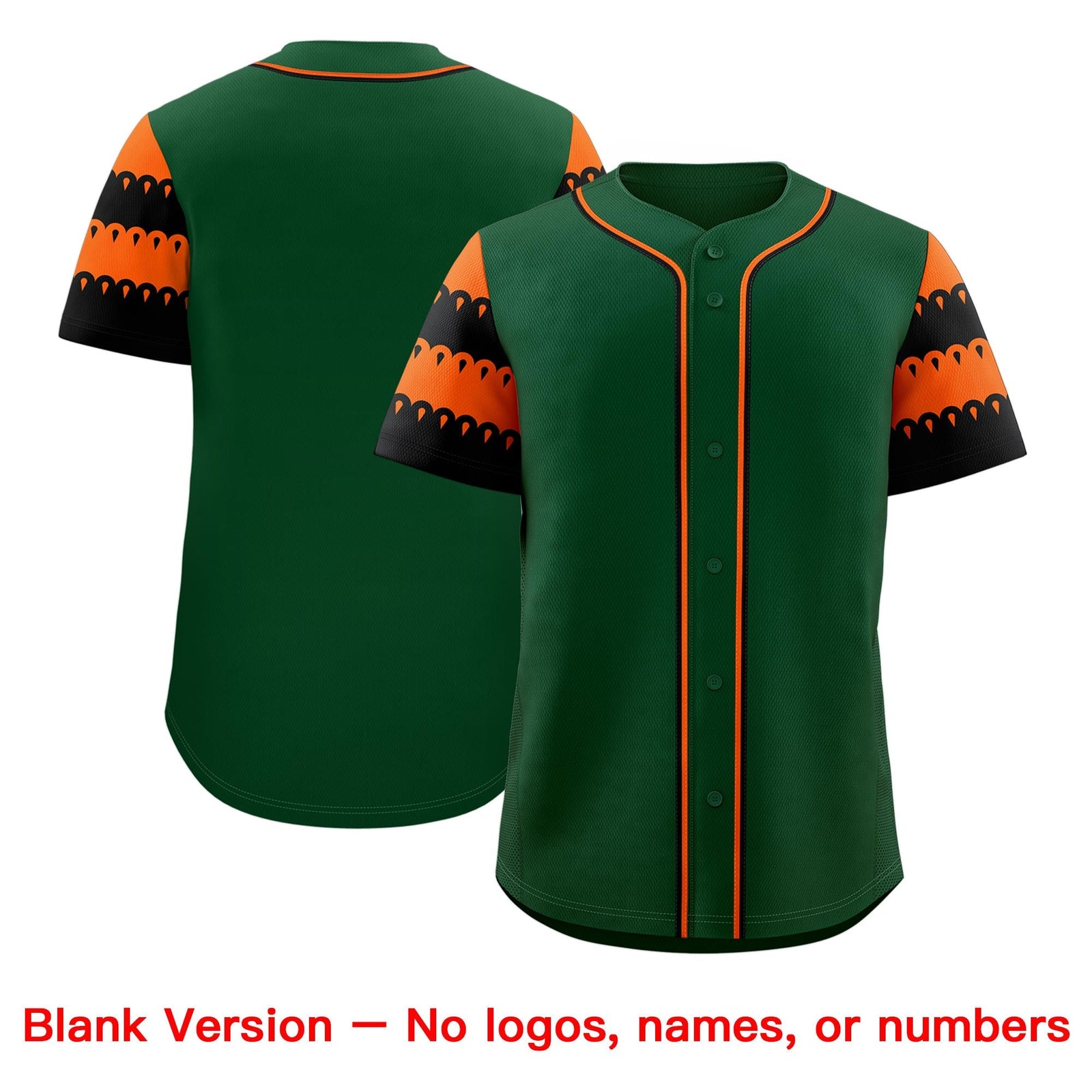 Custom Green Orange Black Sleeve Flag Lace Baseball Jersey | Sublimation Printed & Embroidery,Add Name and Numbern,Perfect for Teams | KXKSHOP