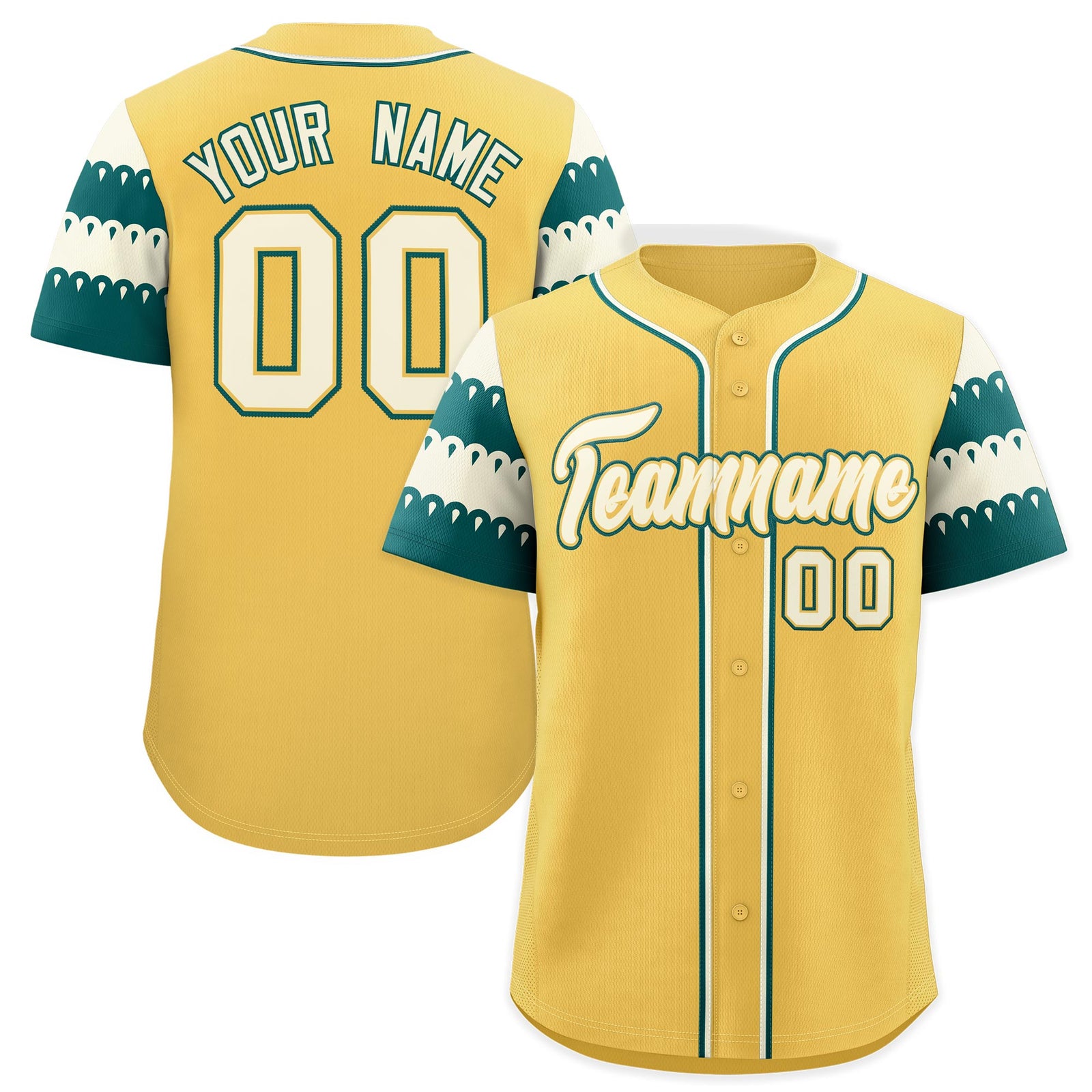 Custom Khaki Teal Cream Sleeve Flag Lace Baseball Jersey | Sublimation Printed & Embroidery,Add Name and Numbern,Perfect for Teams | KXKSHOP