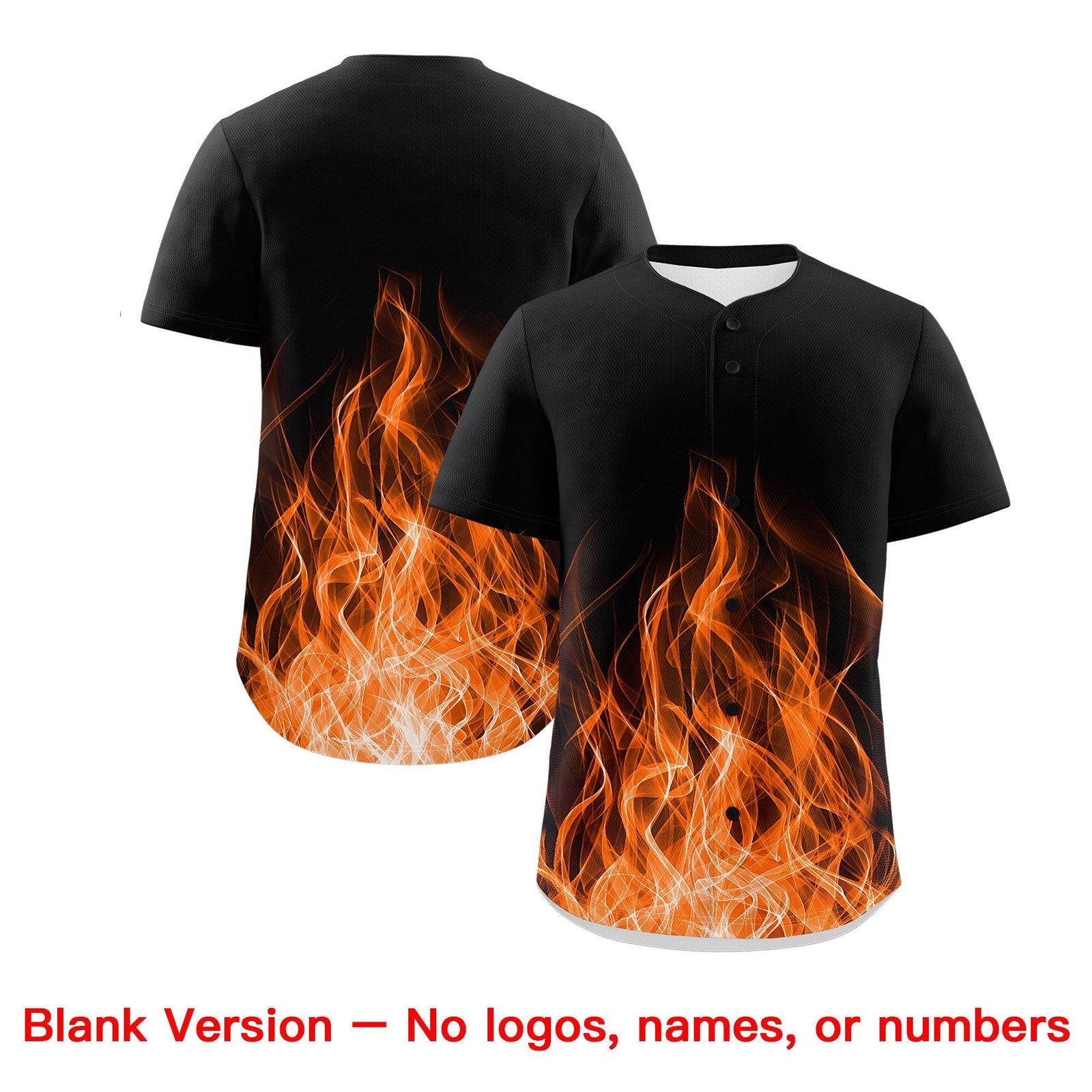 Custom Black Orange Light Blue Flame Graffiti Pattern Personalization Baseball Jersey| KXKSHOP