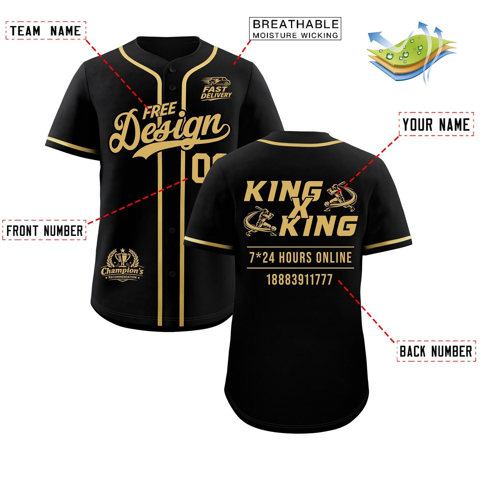 Custom Black Khaki Classic Style Stitched Sports Uniform Personalized For Teams Baseball Jersey| KXKSHOP