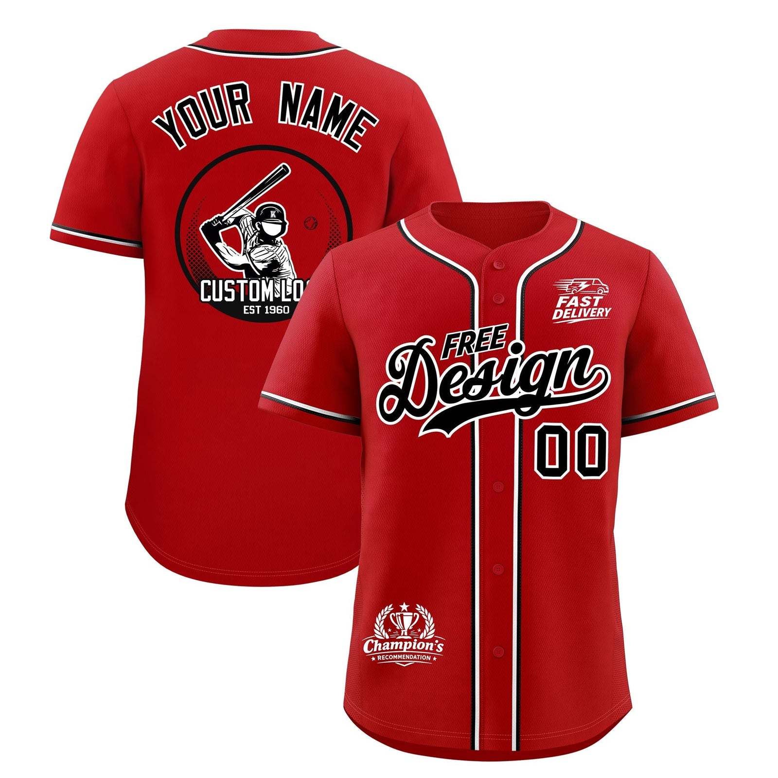 Custom Red Black White Classic Style Stitched Sports Uniform Personalized For Teams Baseball Jersey| KXKSHOP