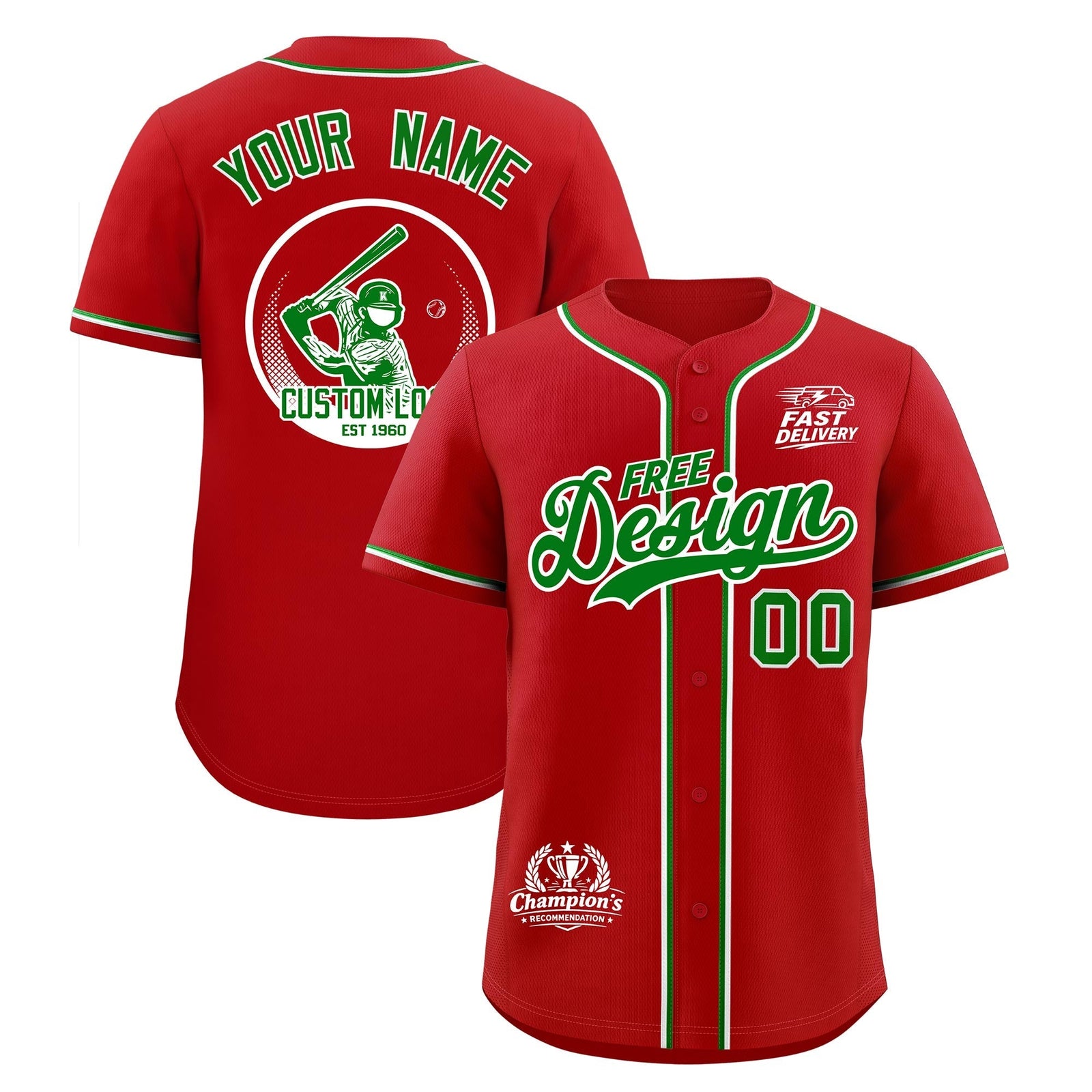 Custom Red Kelly Green Classic Style Stitched Sports Uniform Personalized For Teams Baseball Jersey| KXKSHOP