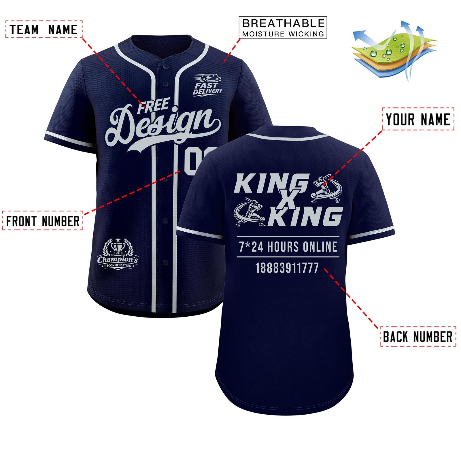 Custom Navy Gray Classic Style Stitched Sports Uniform Personalized For Teams Baseball Jersey| KXKSHOP