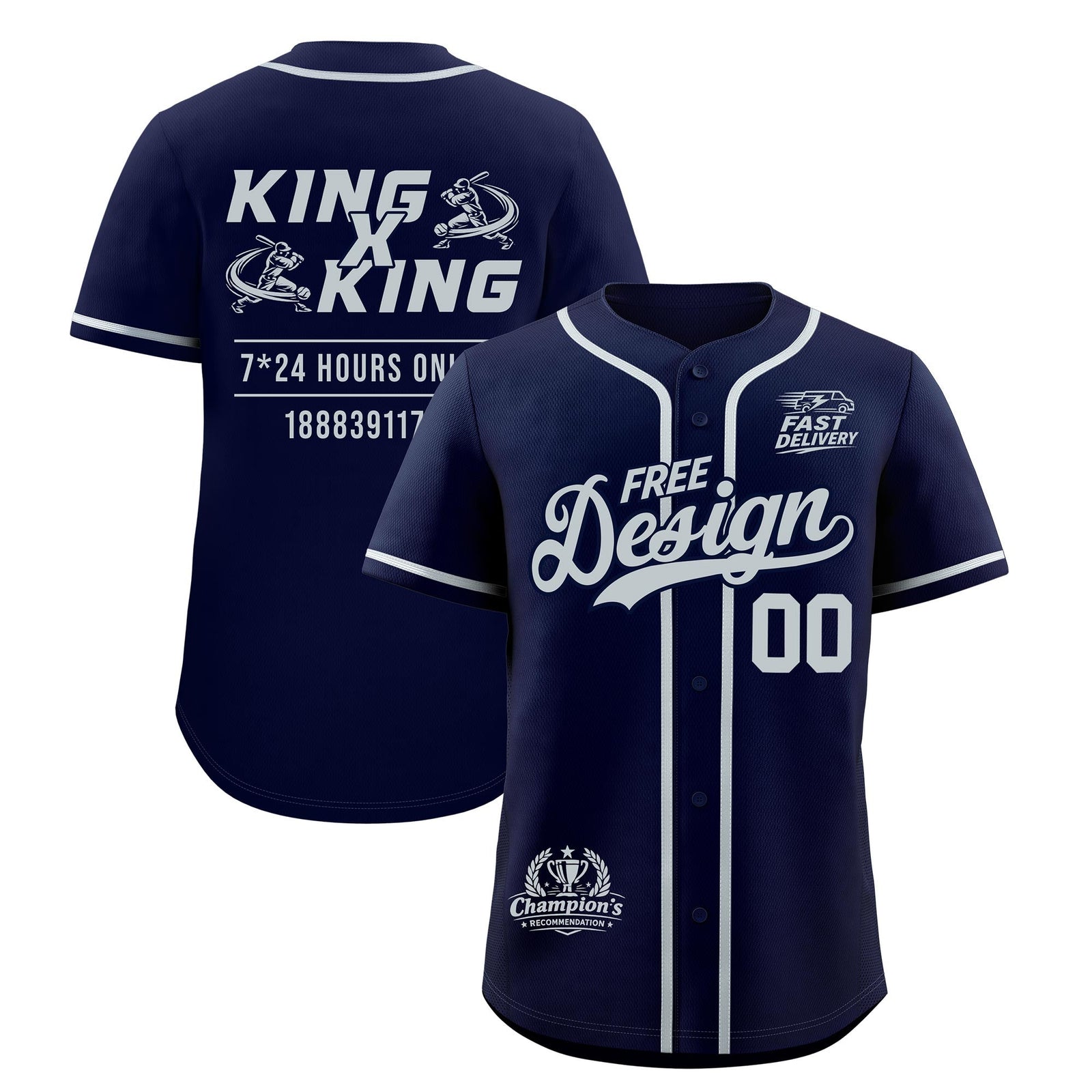 Custom Navy Gray Classic Style Stitched Sports Uniform Personalized For Teams Baseball Jersey| KXKSHOP