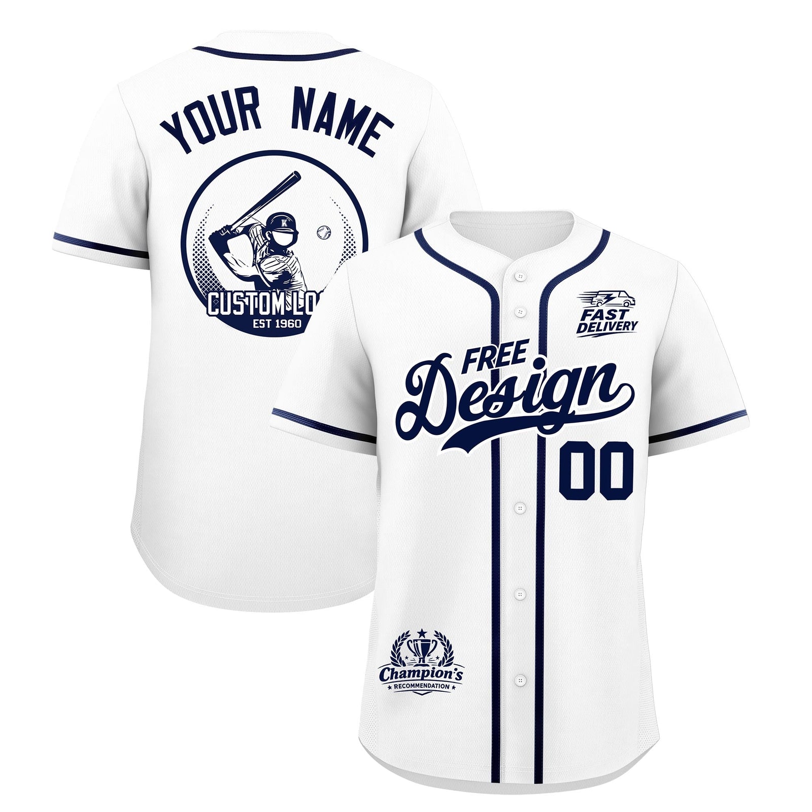 Custom White Navy Classic Style Stitched Sports Uniform Personalized For Teams Baseball Jersey| KXKSHOP