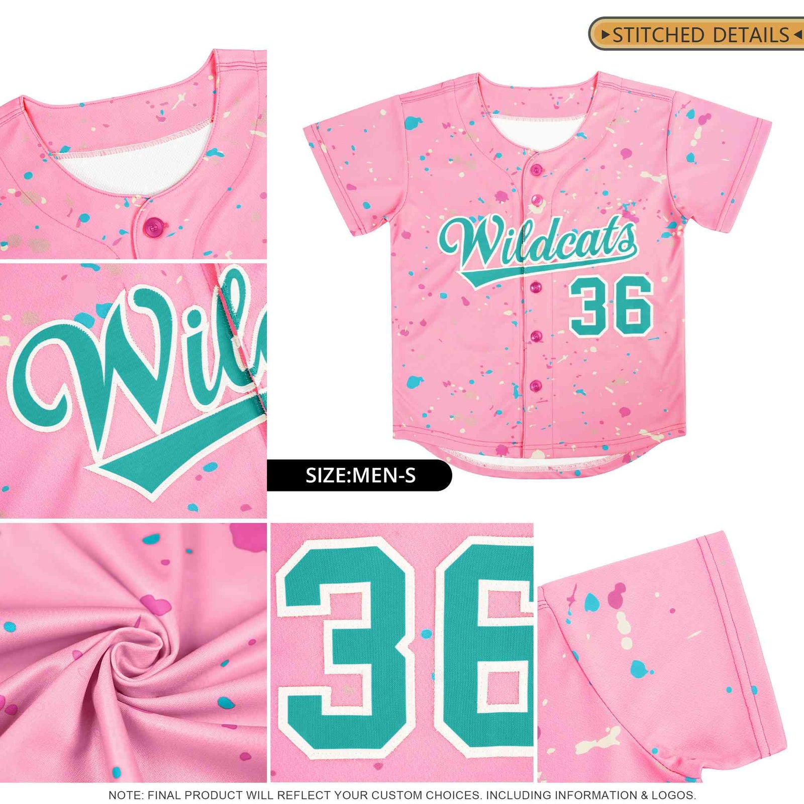 Custom White Black Breast Cancer Awareness Month Pink Ribbon Authentic Baseball Jersey for Women