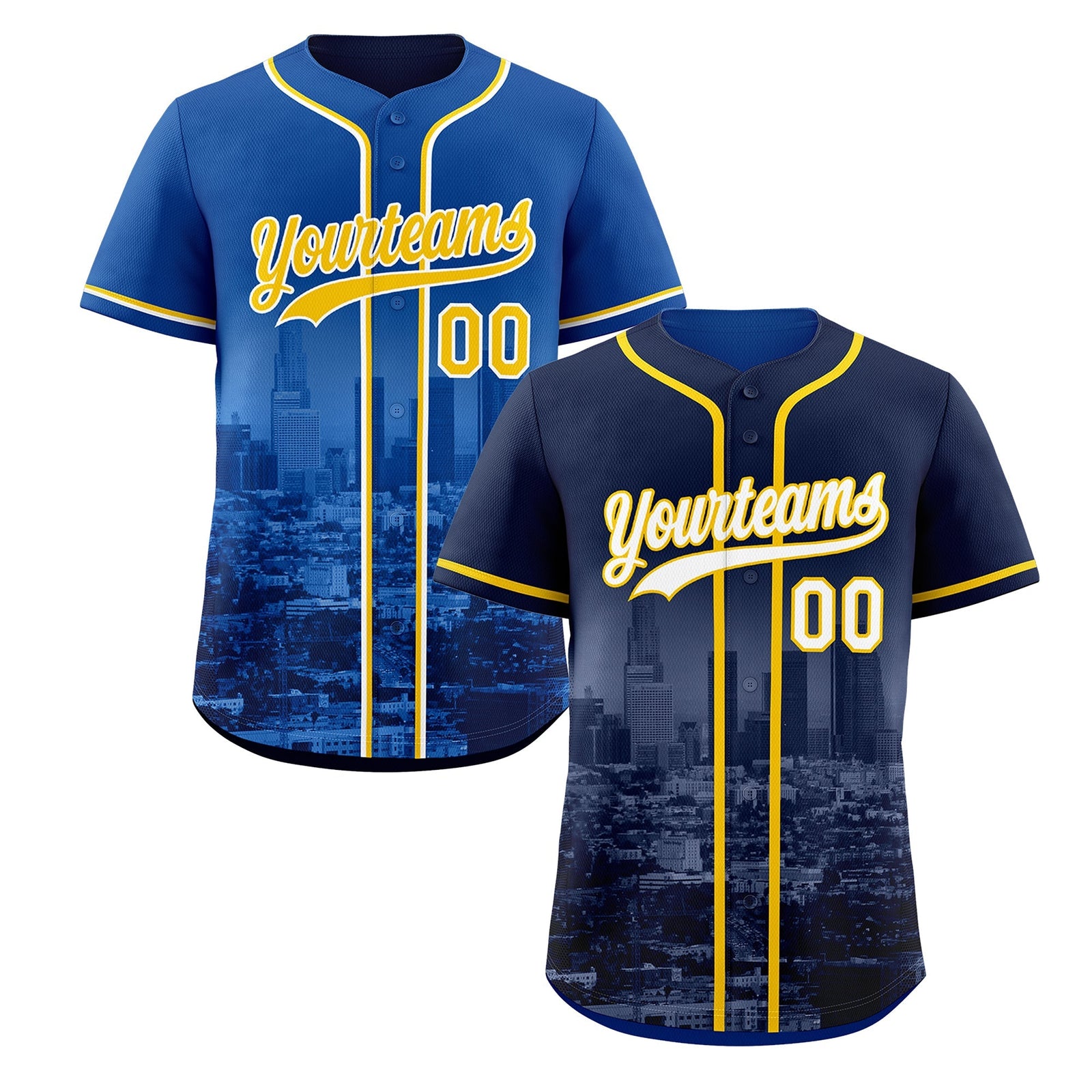 Custom Navy Gold Reversible City Edition Graffiti Pattern Breathable Baseball Jersey| KXKSHOP