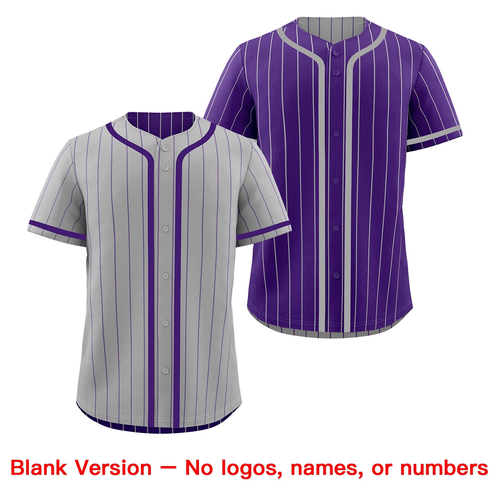 Custom Gray Purple Reversible Stripe Fashion Lightweight Baseball Jersey| KXKSHOP