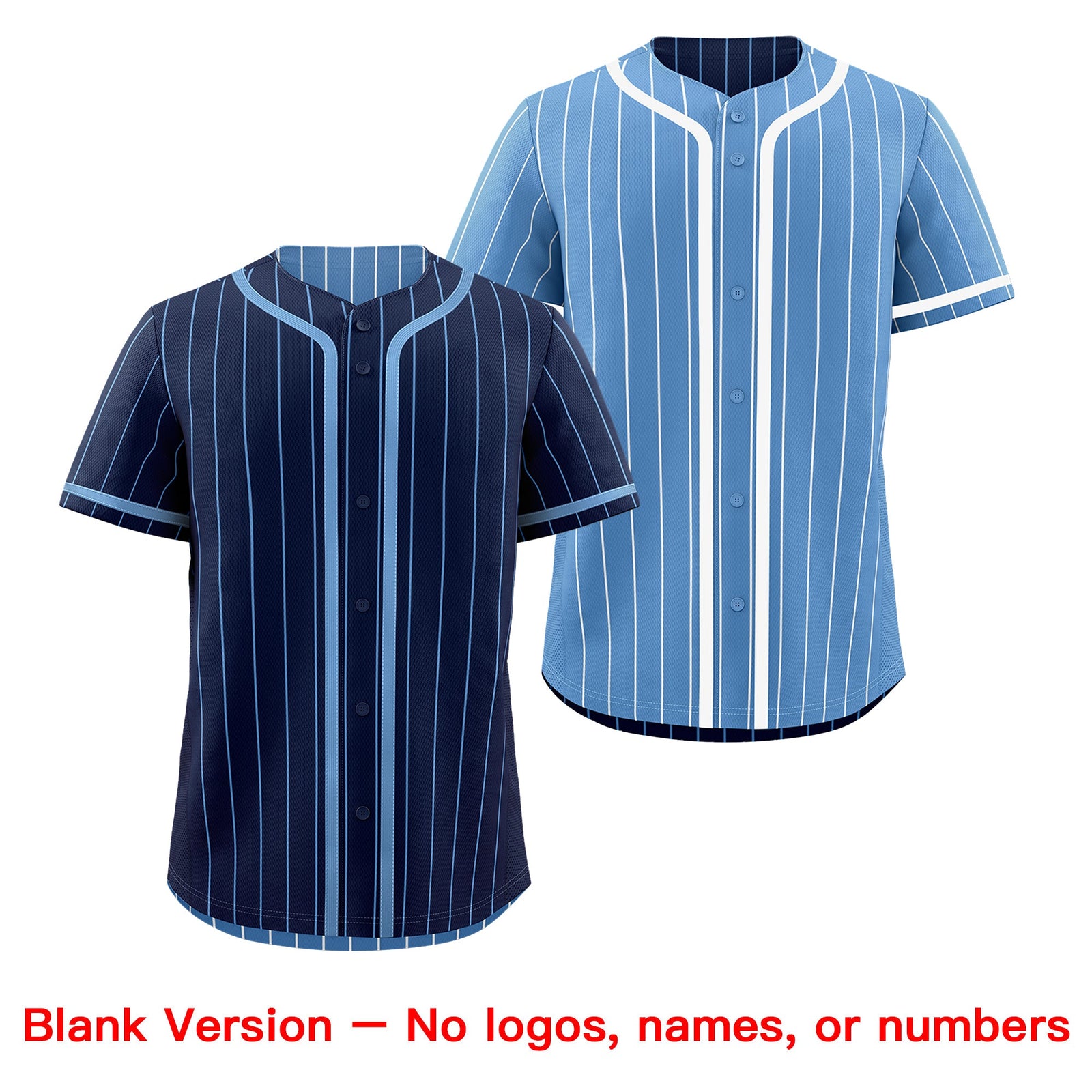 Custom Navy Light Blue Reversible Stripe Fashion Breathable Baseball Jersey| KXKSHOP