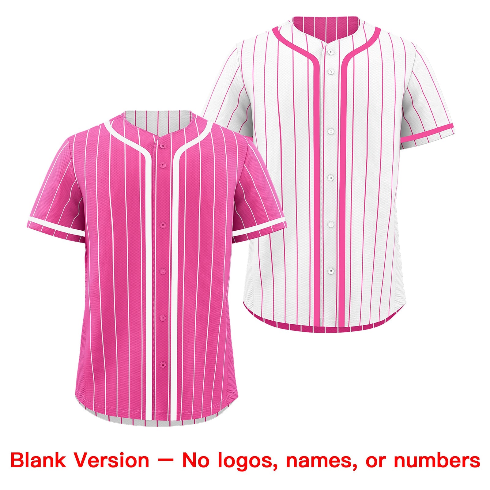 Custom Pink White Reversible Stripe Fashion Breathable Baseball Jersey| KXKSHOP