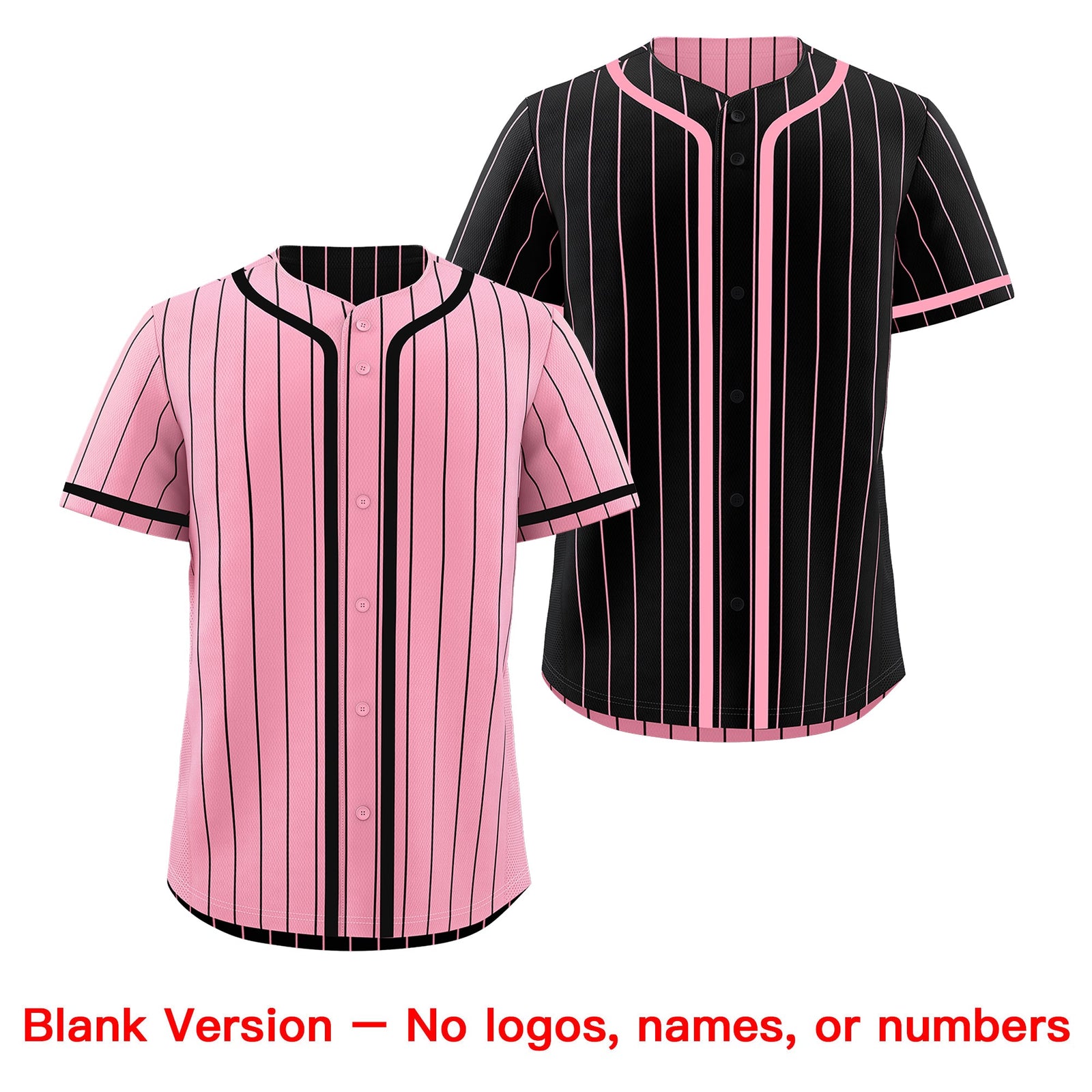 Custom Light Pink Black Reversible Stripe Fashion Breathable Baseball Jersey| KXKSHOP