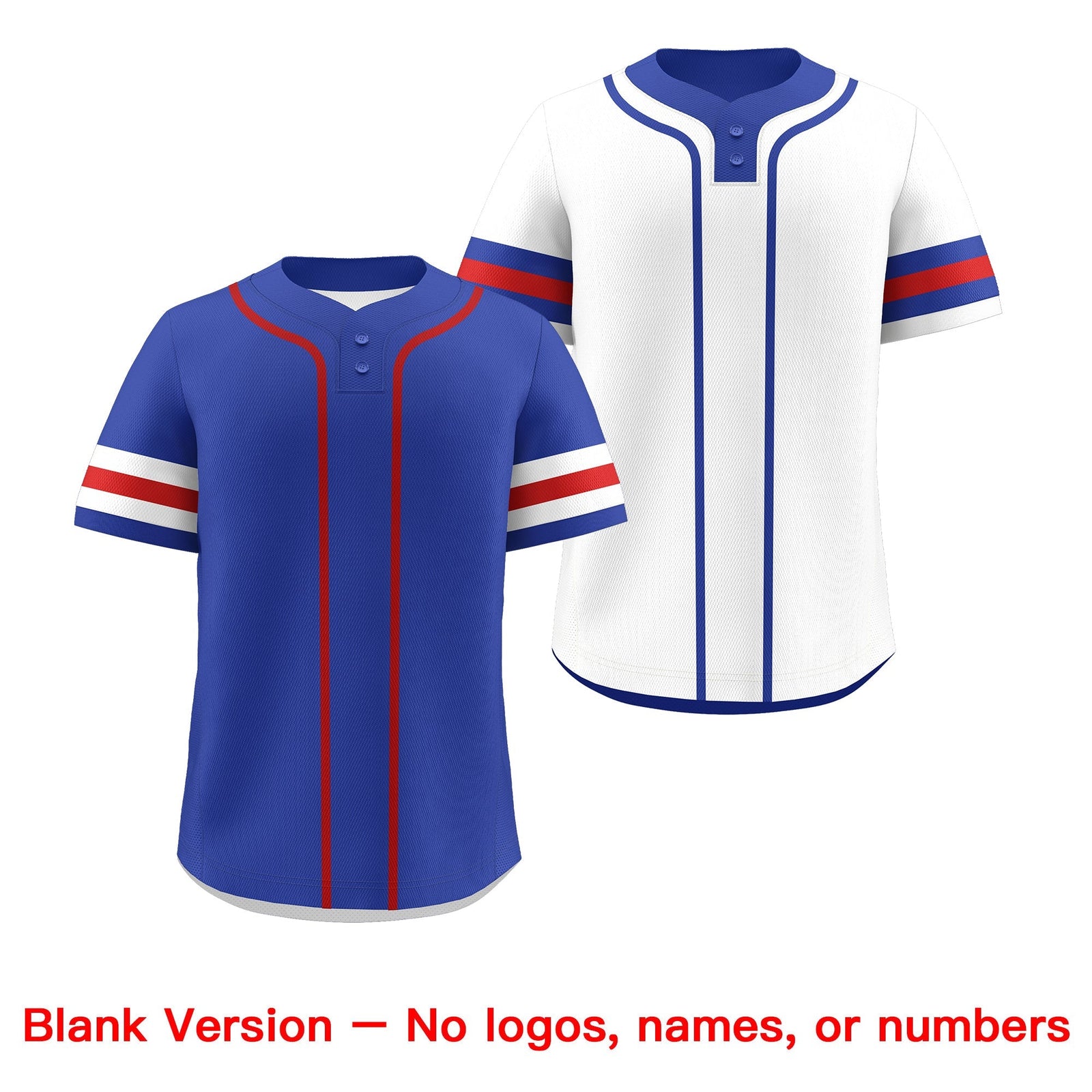 Custom White Red Royal Blue Reversible Classic Style Two-Button Baseball Jersey| KXKSHOP