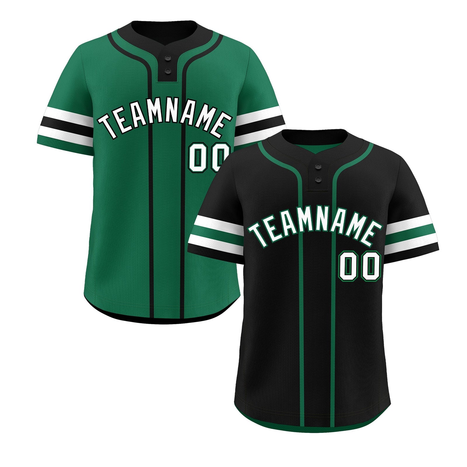 Custom White Kelly Green Black Reversible Classic Style Two-Button Baseball Jersey| KXKSHOP