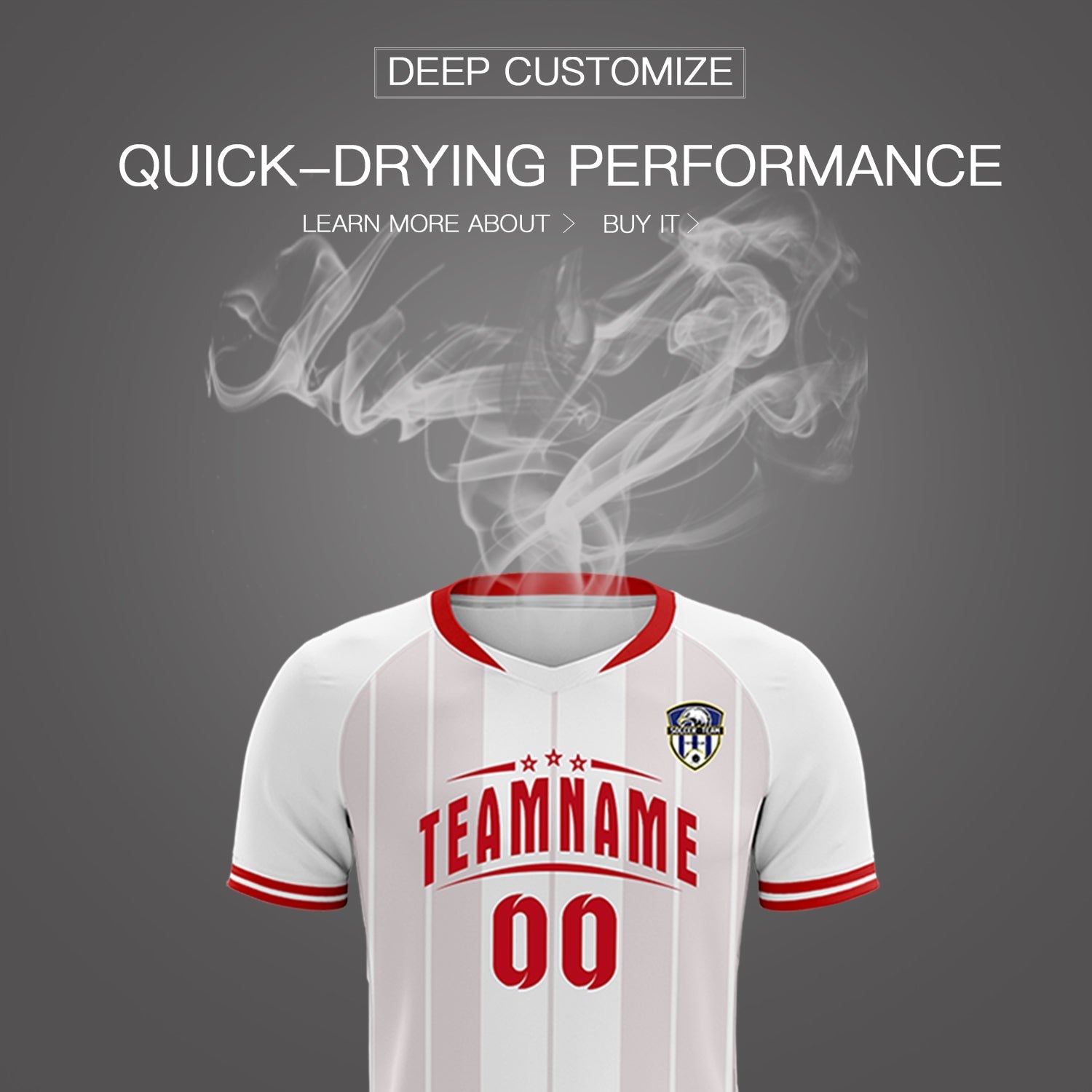 Custom White Classic Striped Personalized Soccer Tops/Sets Jersey