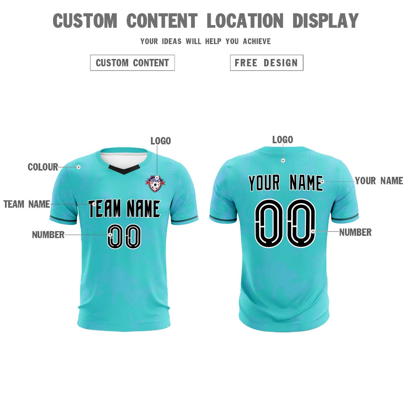 Custom Sky Blue Classic Graffiti Pattern Sportswear Soccer Tops/Sets Jersey