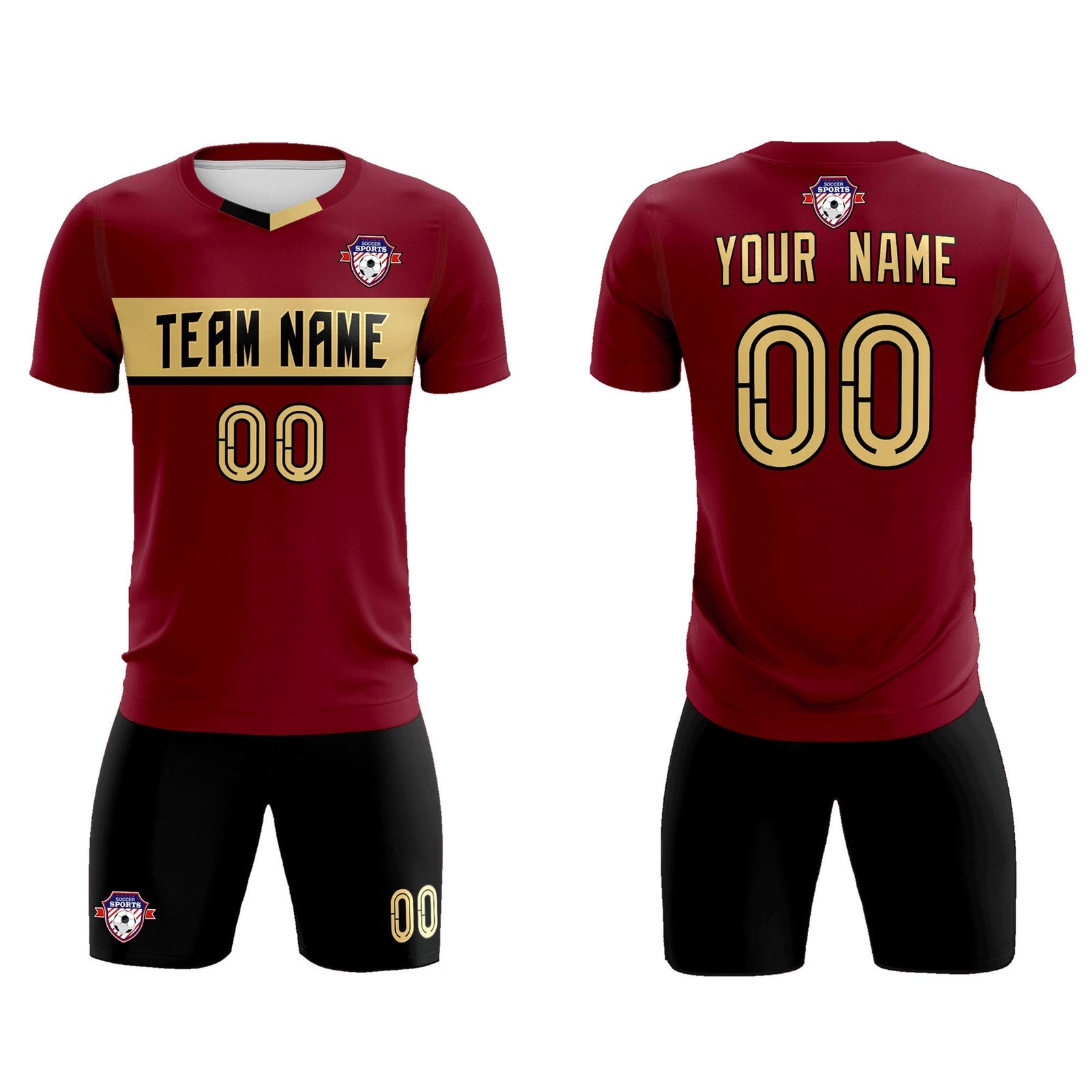 Custom Crimson Classic Sports Sets Soccer Shirt Jersey