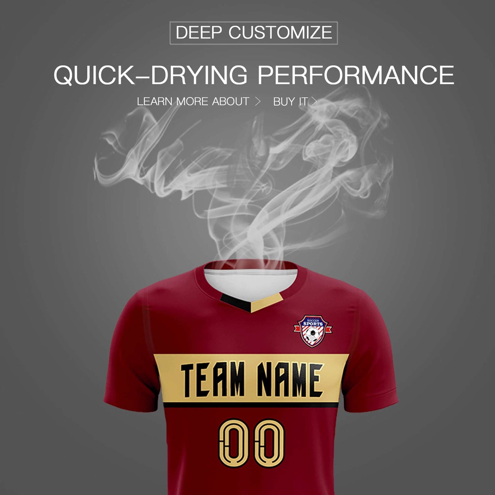 Custom Crimson Classic Sports Sets Soccer Shirt Jersey