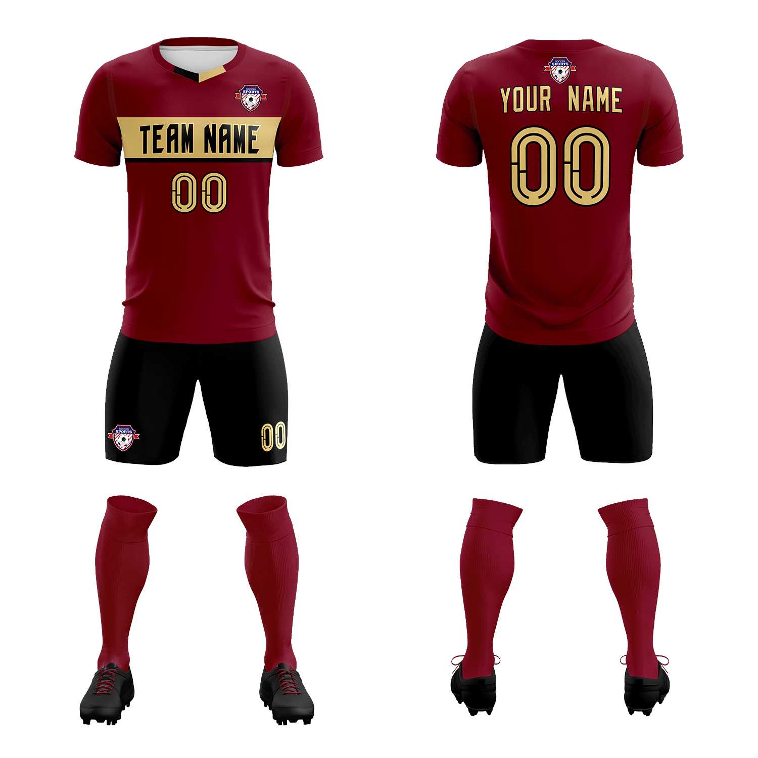 Custom Crimson Classic Sports Sets Soccer Shirt Jersey