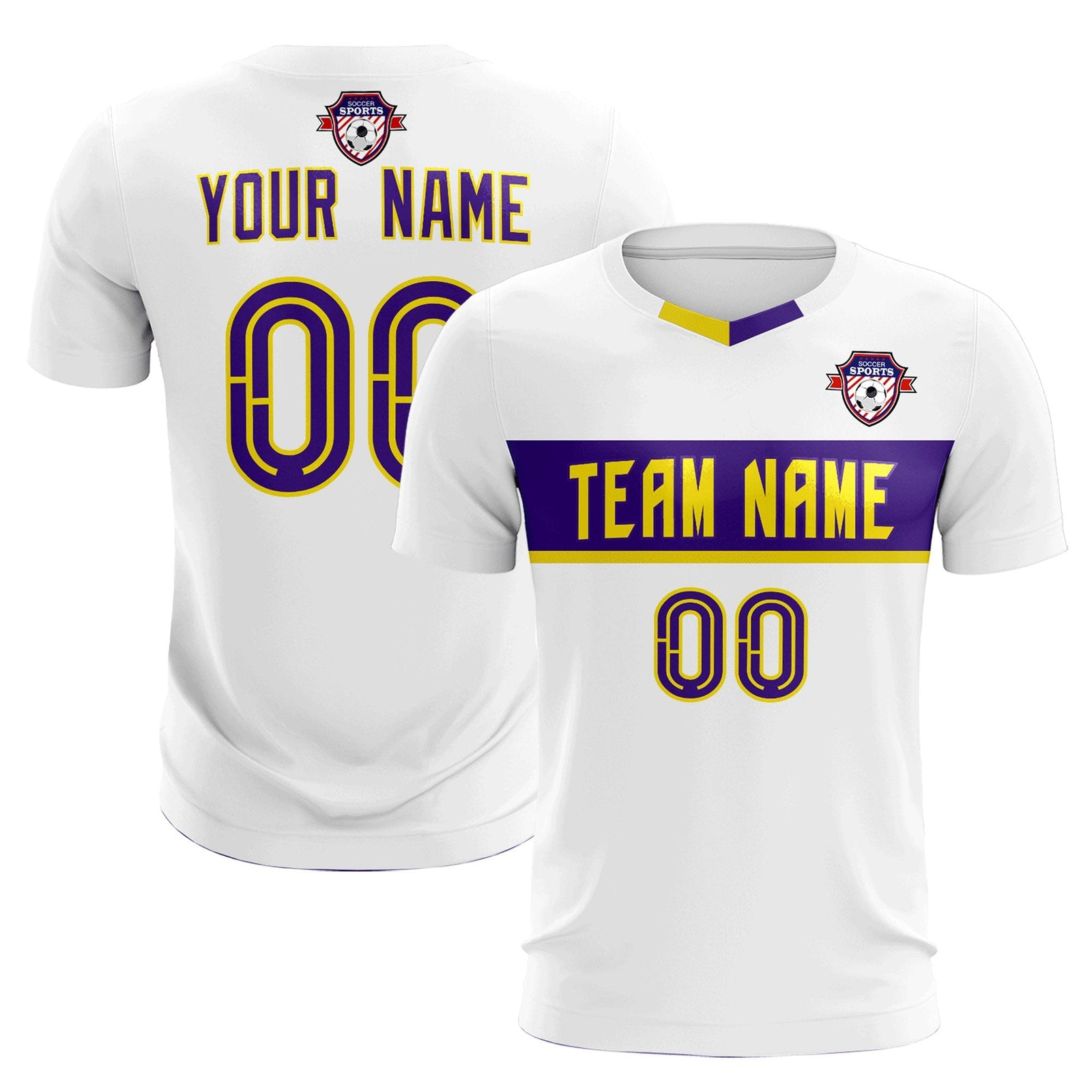 Custom White Classic Sports Sets Soccer Shirt Jersey
