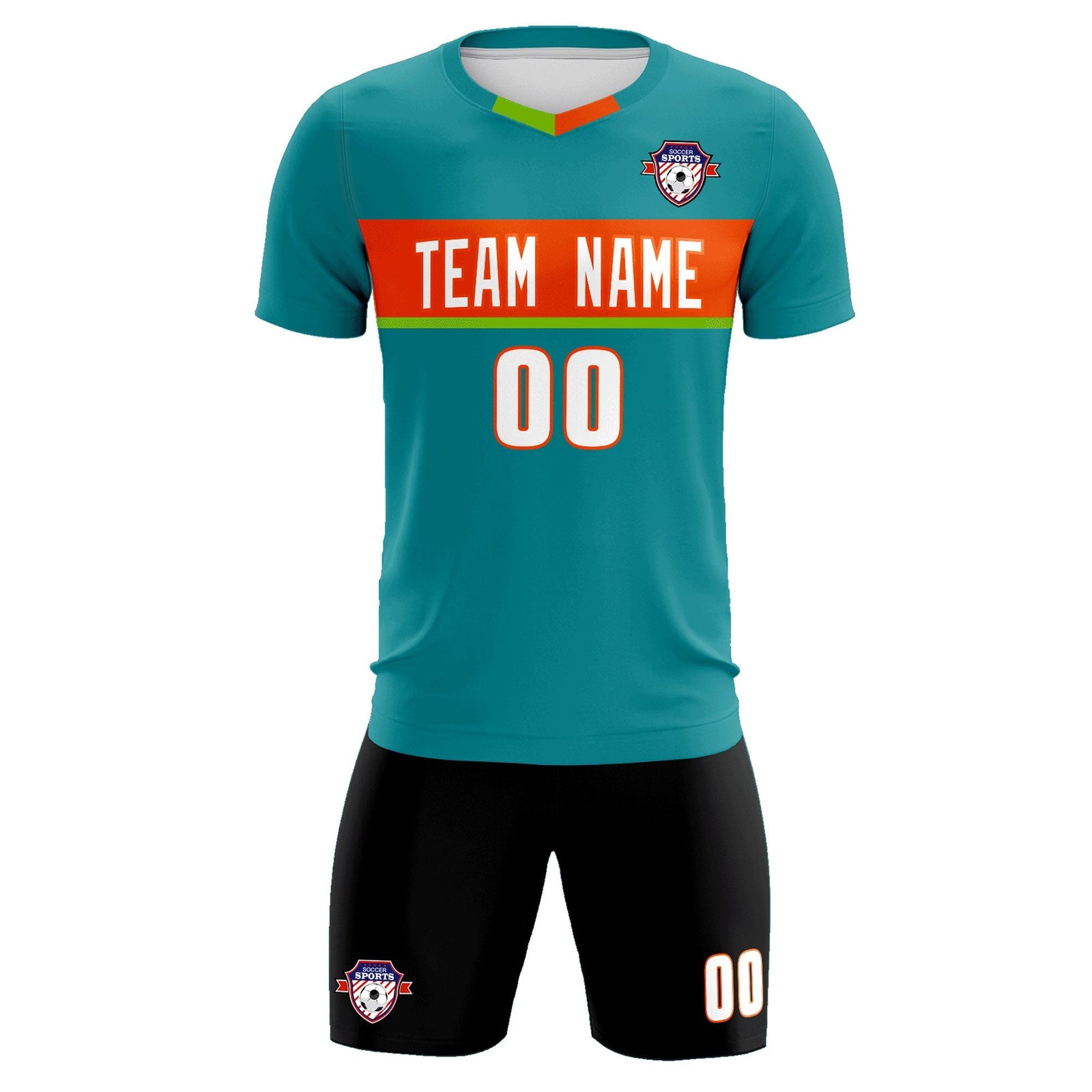 Custom Aqua Classic Sports Sets Soccer Shirt Jersey
