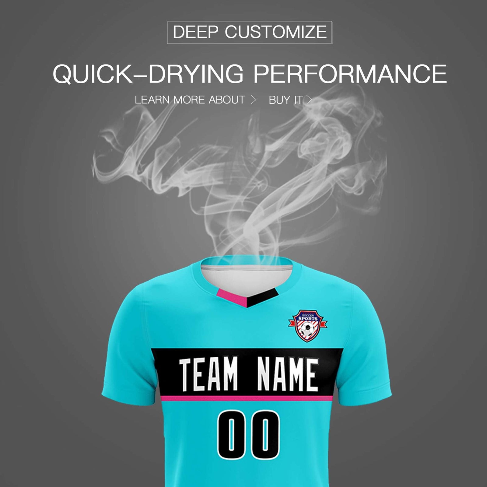 Custom Sky Blue Classic Sports Sets Soccer Shirt Jersey