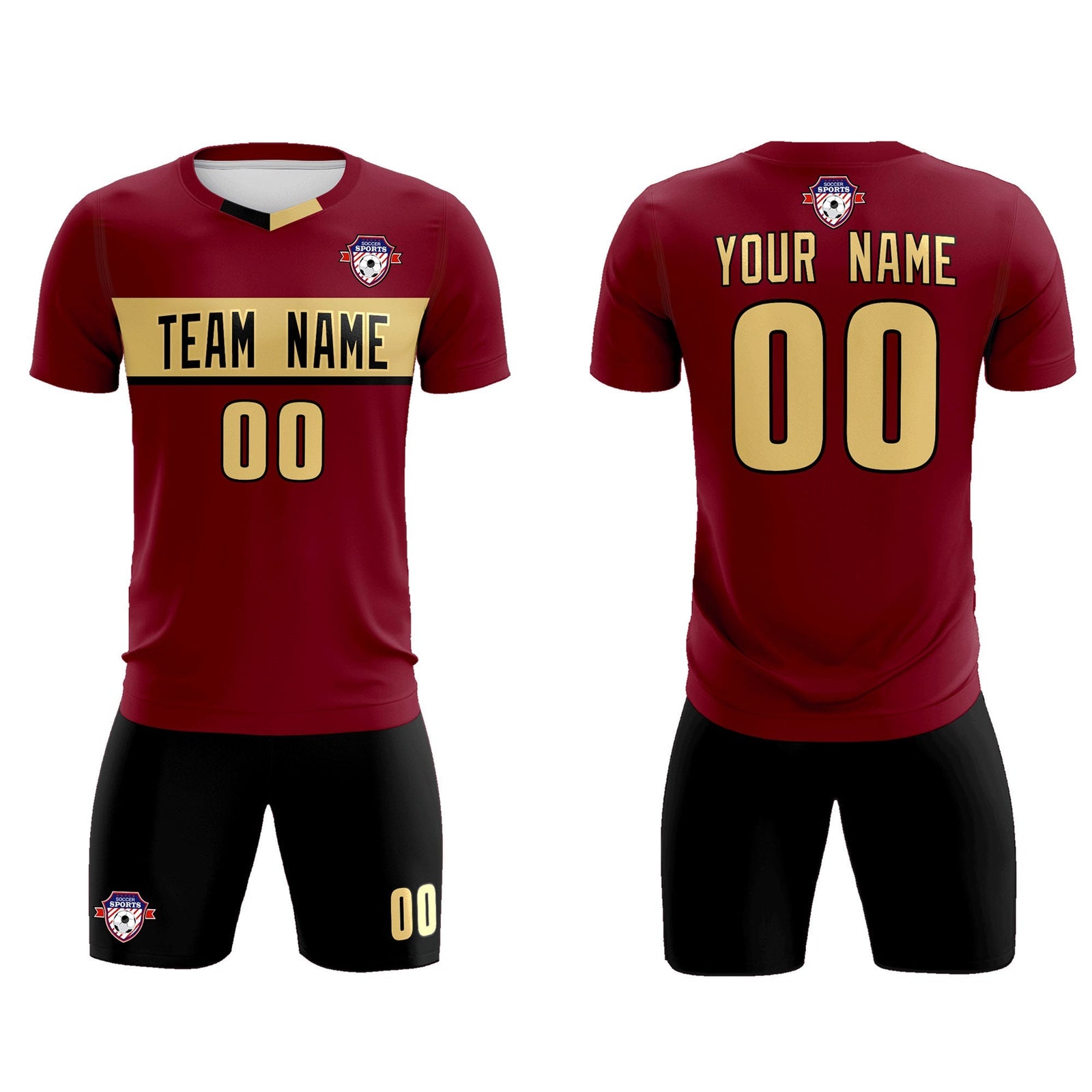 Custom Crimson Classic Sports Sets Soccer Shirt Jersey