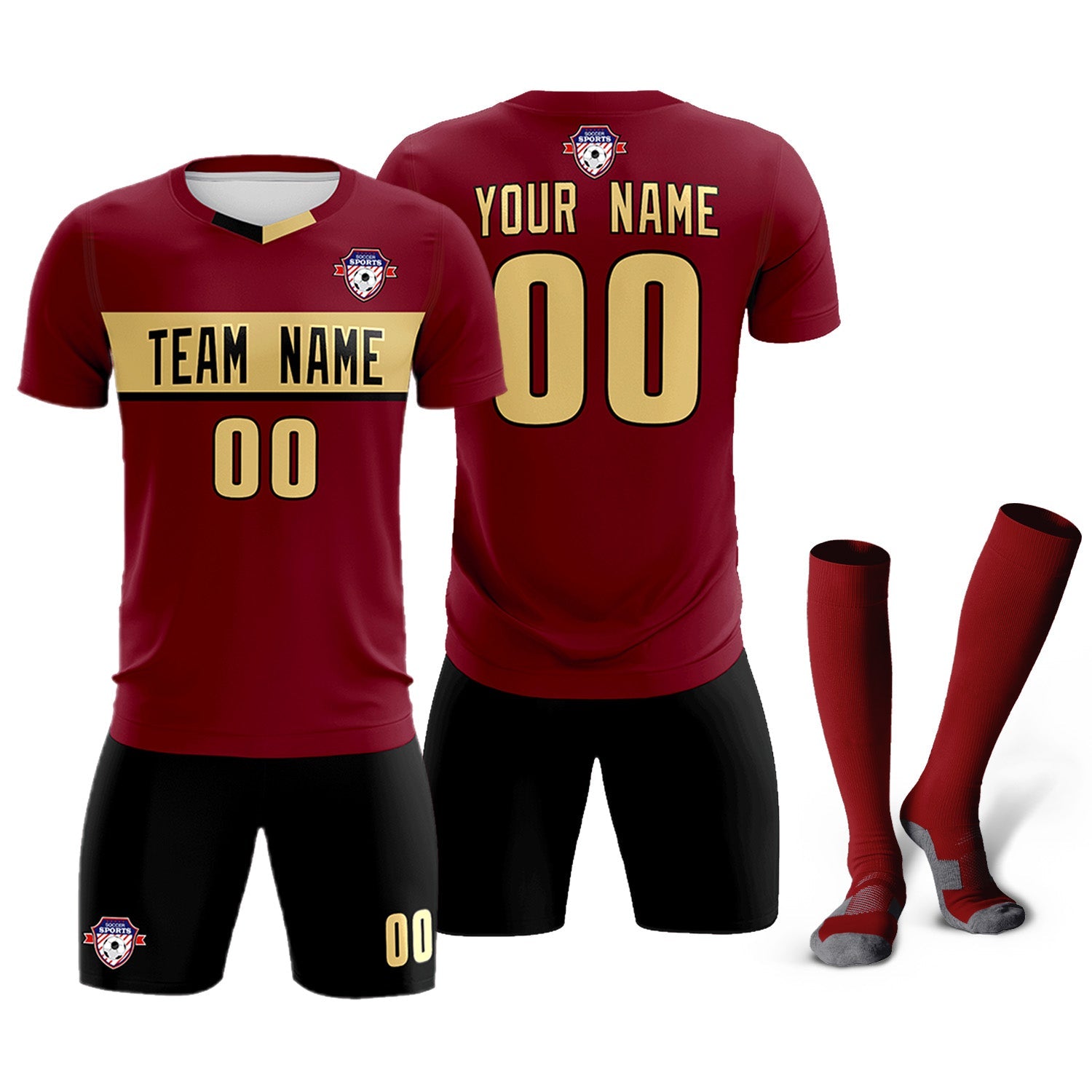 Custom Crimson Classic Sports Sets Soccer Shirt Jersey