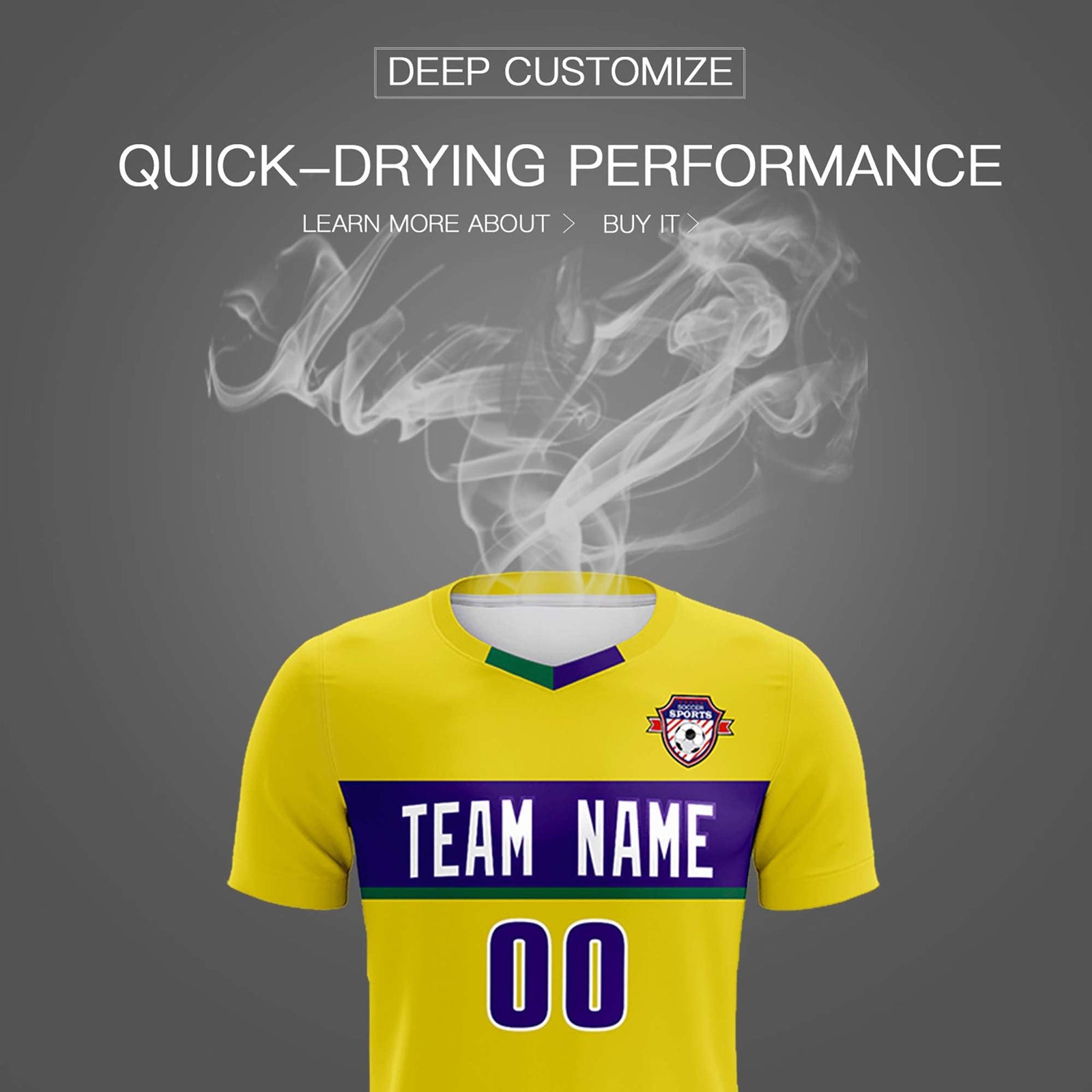 Custom Gold Classic Sports Sets Soccer Shirt Jersey