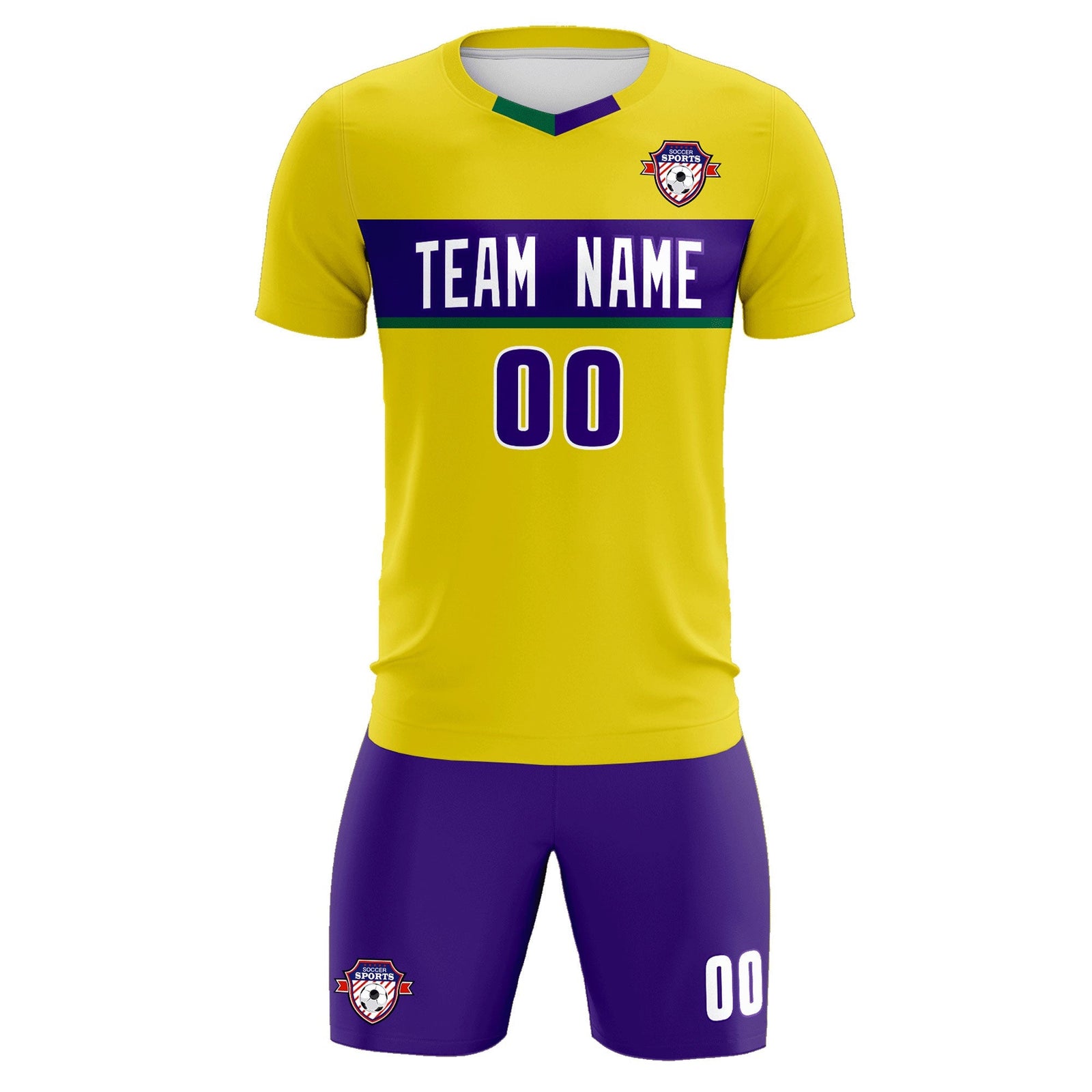 Custom Gold Classic Sports Sets Soccer Shirt Jersey