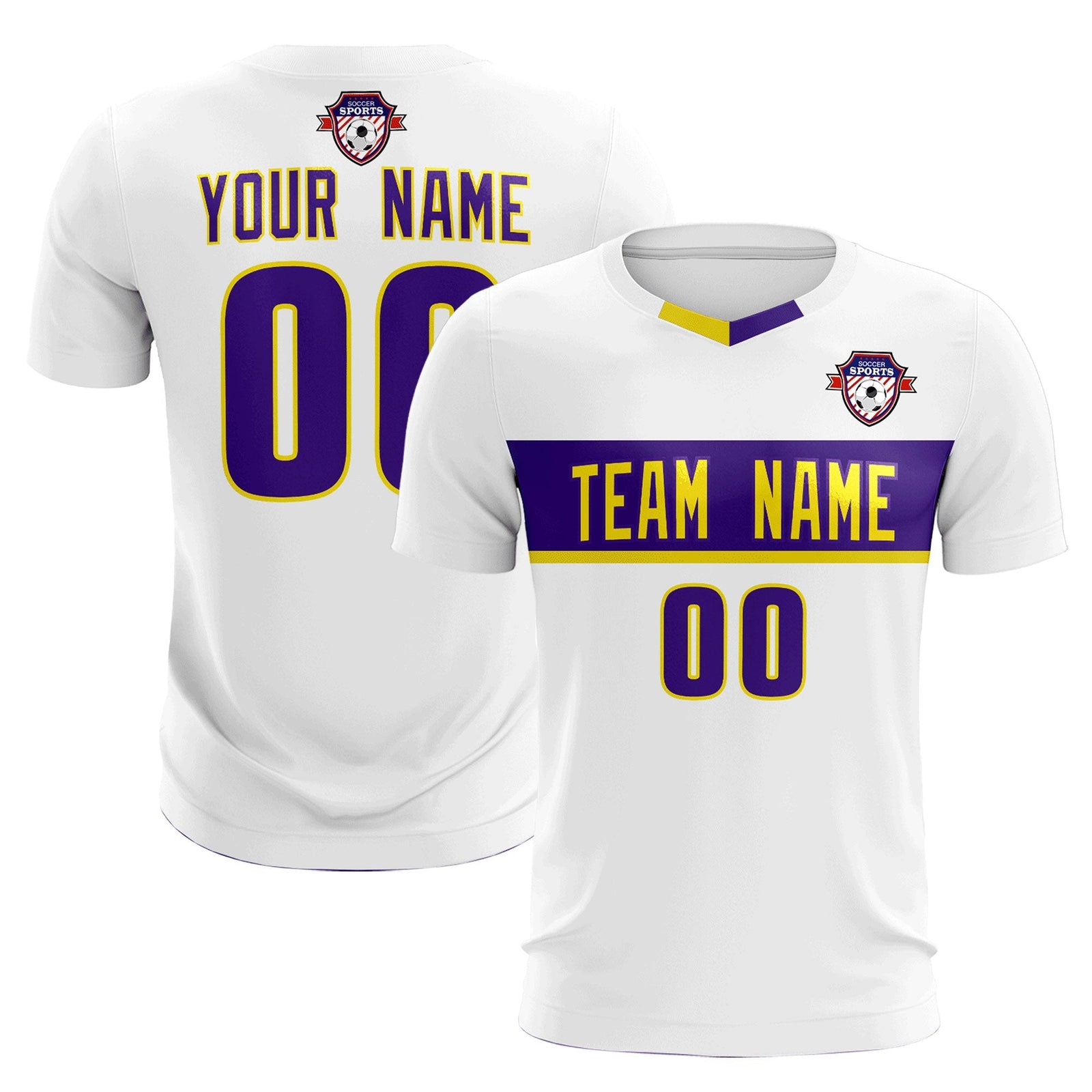 Custom White Classic Sports Sets Soccer Shirt Jersey