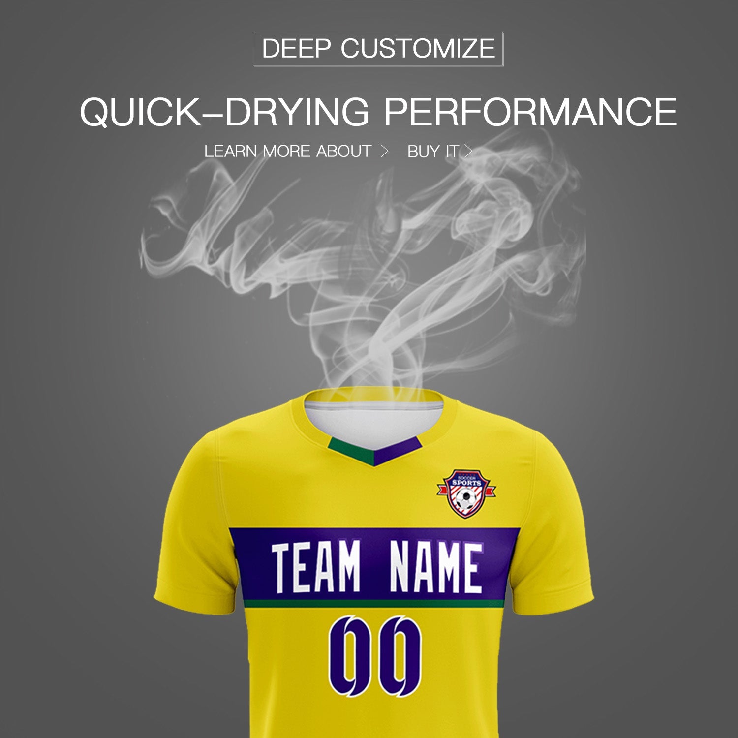 Custom Gold Classic Sports Sets Soccer Shirt Jersey