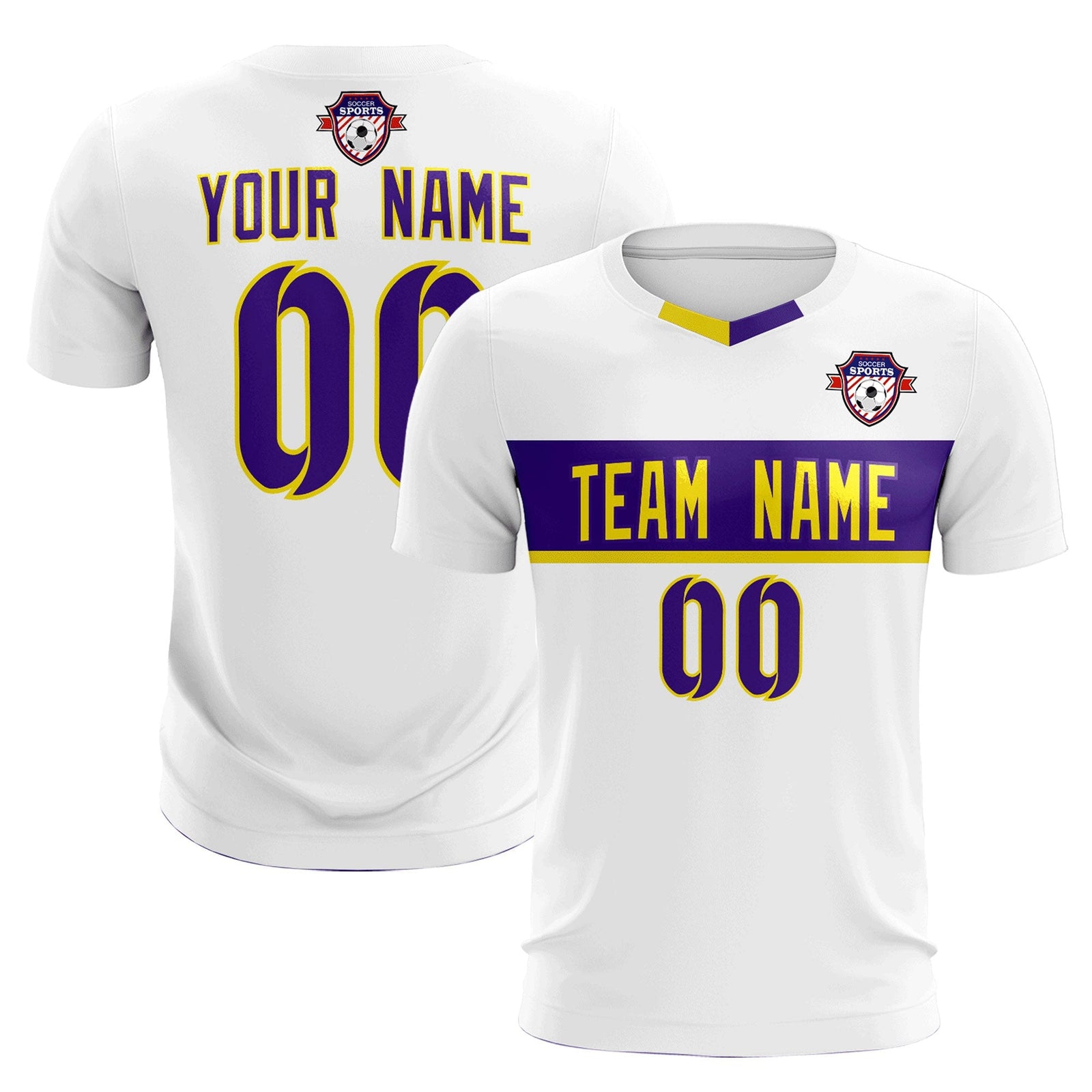 Custom White Classic Sports Sets Soccer Shirt Jersey