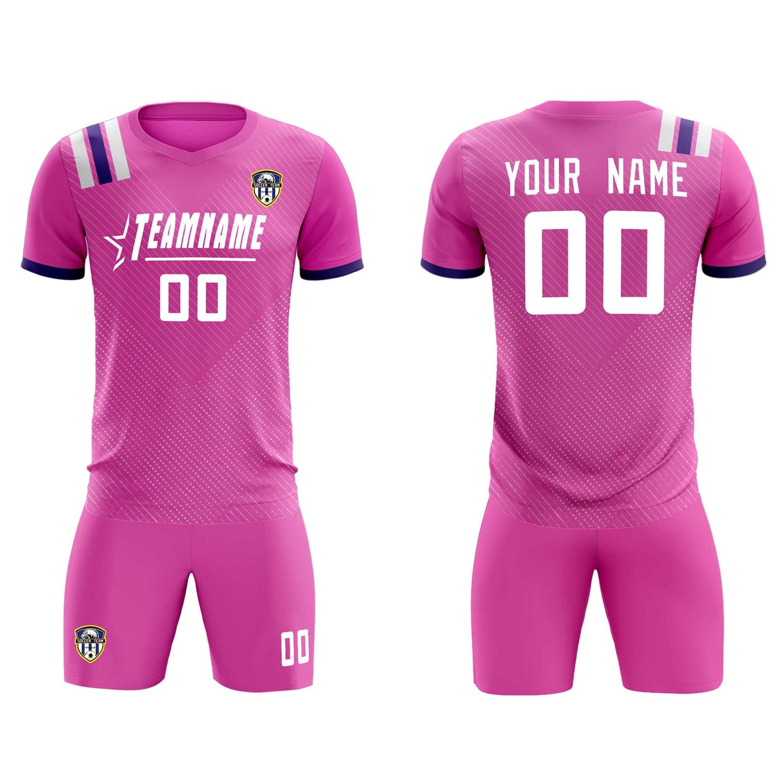 Custom Light Red Striped Sportswear Soccer Tops/Sets Jersey For Adults