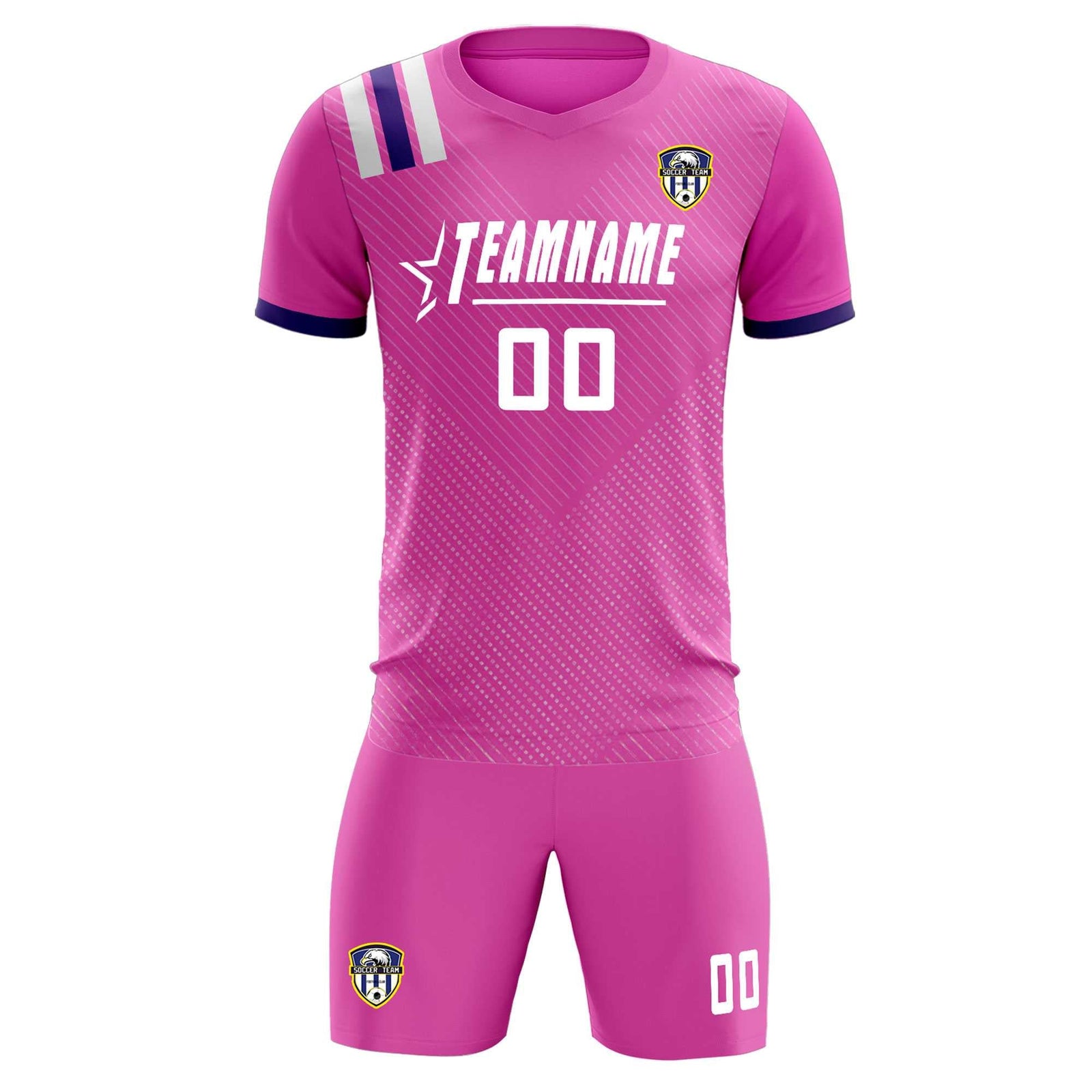 Custom Light Red Striped Sportswear Soccer Tops/Sets Jersey For Adults