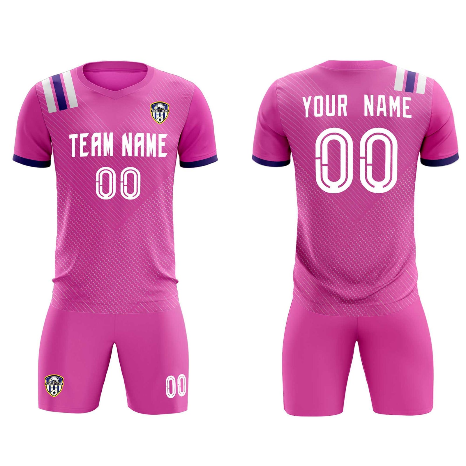 Custom Light Red Striped Sportswear Soccer Tops/Sets Jersey For Adults