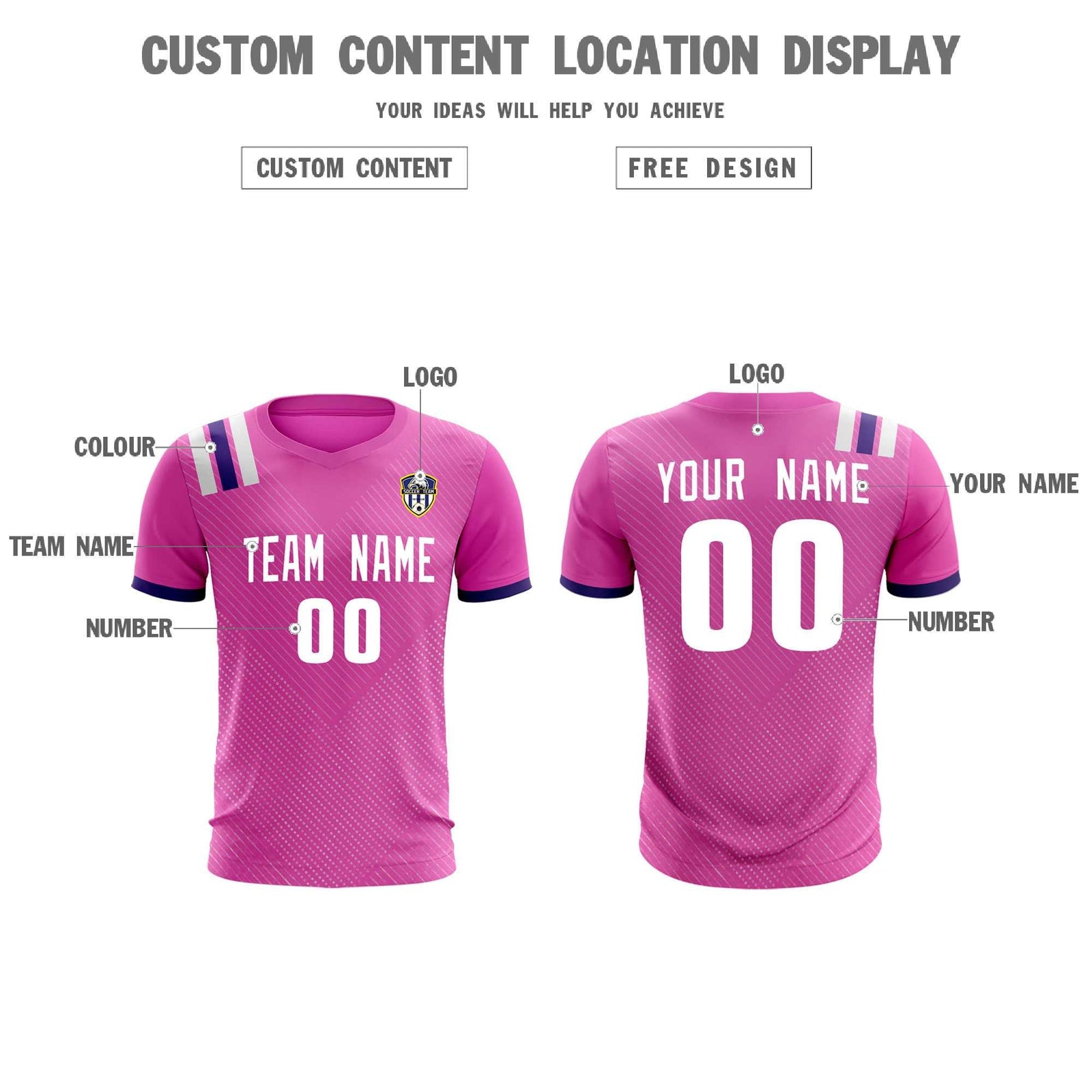 Custom Light Red Striped Sportswear Soccer Tops/Sets Jersey For Adults