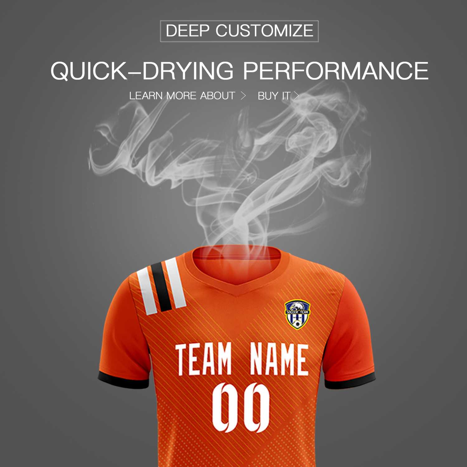 Custom Orange Striped Sportswear Soccer Tops/Sets Jersey For Adults