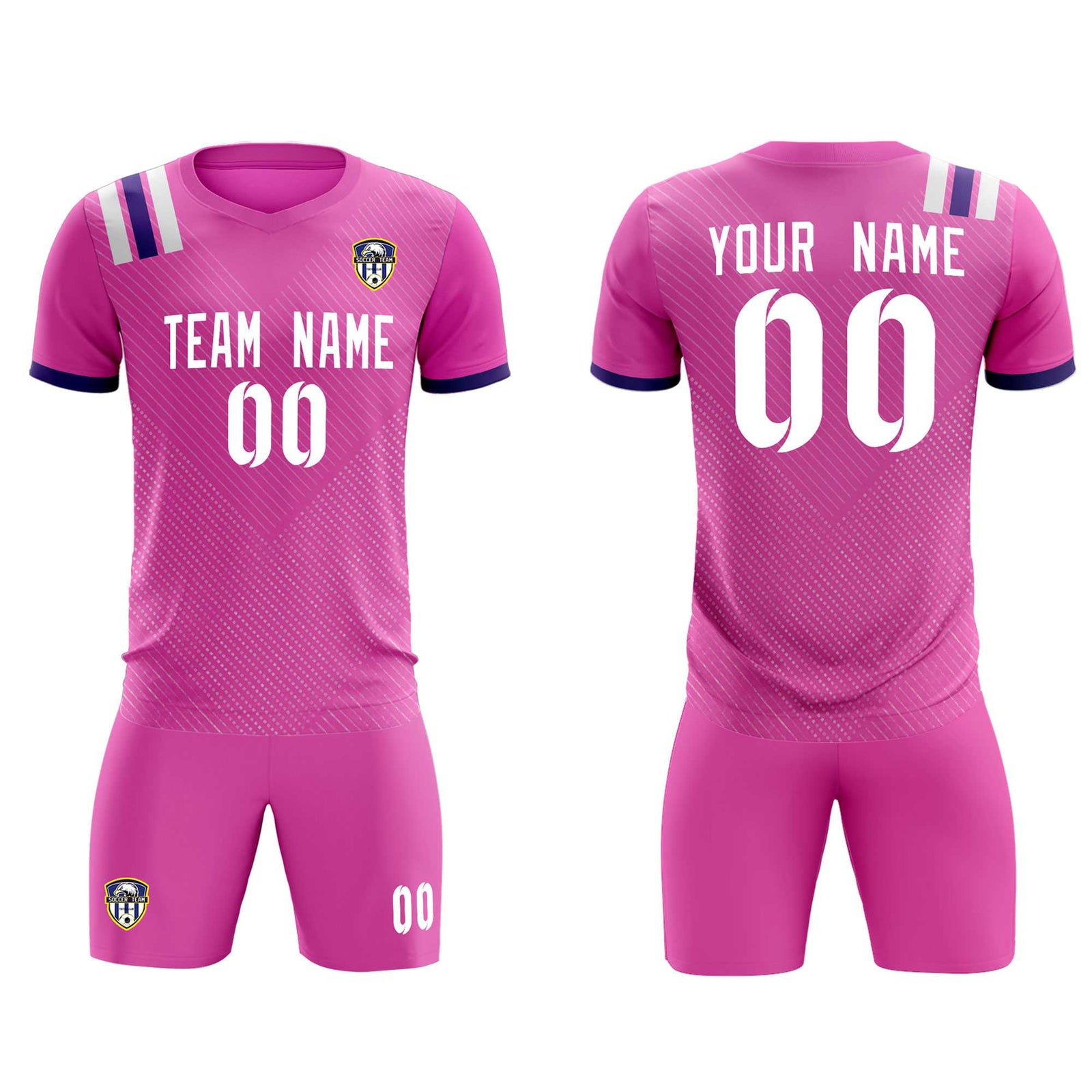 Custom Light Red Striped Sportswear Soccer Tops/Sets Jersey For Adults